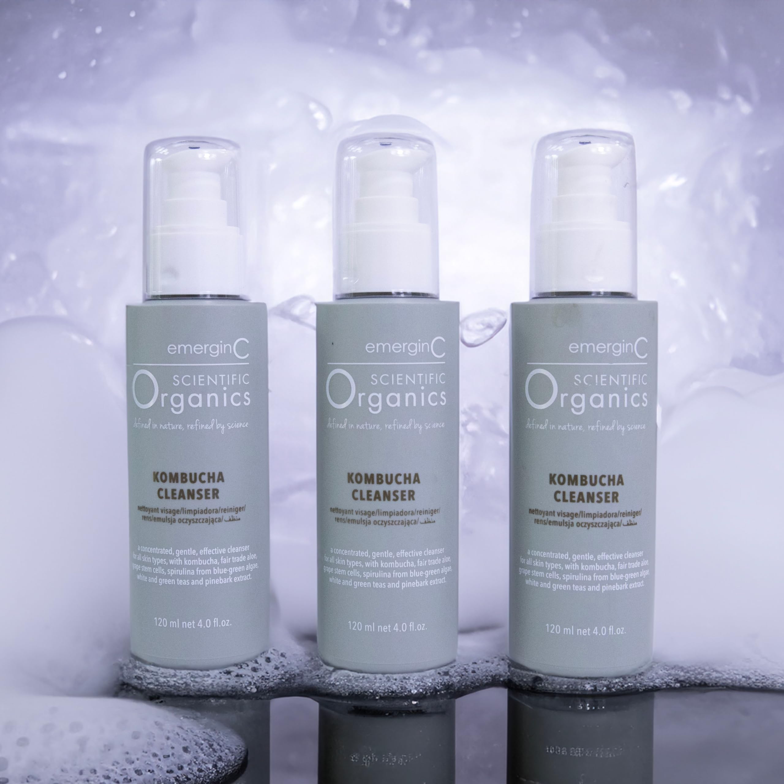 emerginC Scientific Organics Kombucha Cleanser - Nutrient Powerhouse Face Wash with Aloe Vera + Plant Stem Cells to Help Visibly