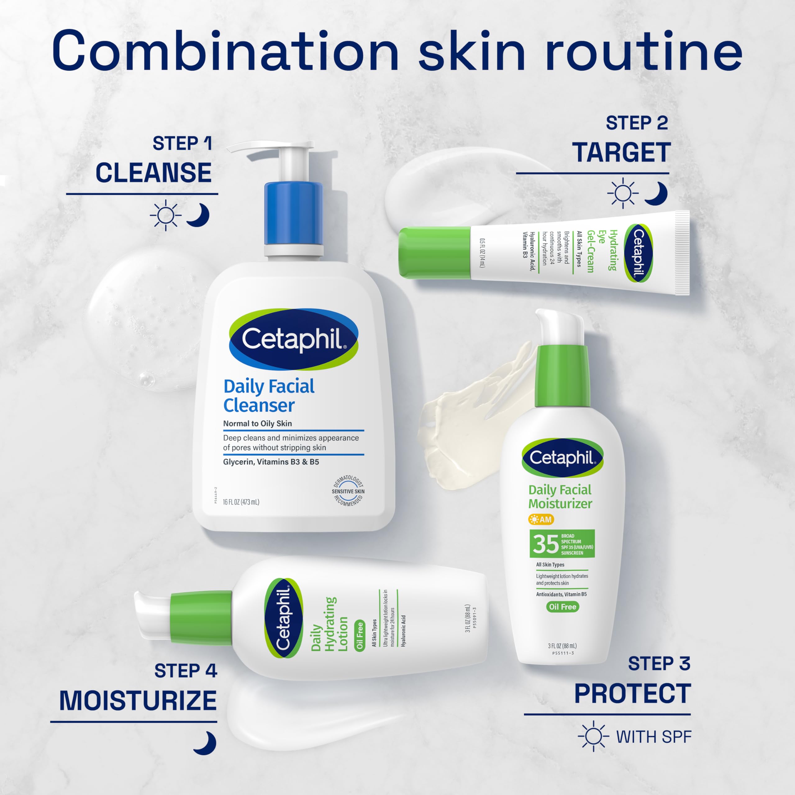 Cetaphil Face Wash, Daily Facial Cleanser For Sensitive, Combination To Oily Skin, New 20 Oz, Gentle Foaming, Soap Free, Hypoall