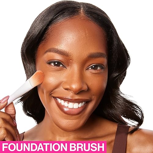 wet n wild Foundation Brush - Densely-Packed Synthetic Bristles, Ergonomic Handle, 7.28 in, Ideal for Liquid, Cream & Powder, Model C795A