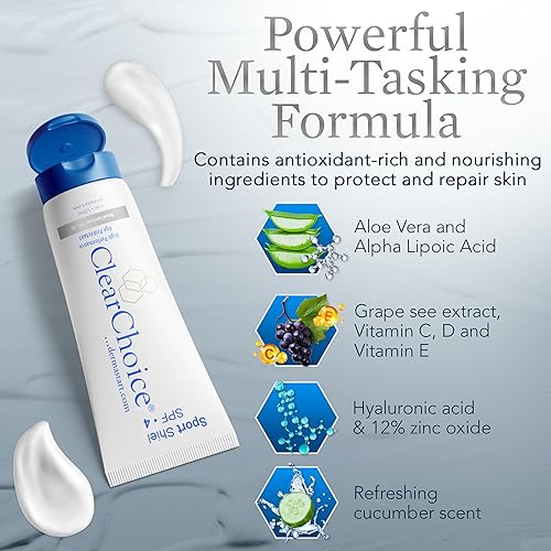 Clearchoice Sport Shield Sunscreen - Natural Face Sunscreen For Daily Use, Spf 45-4 Ounces