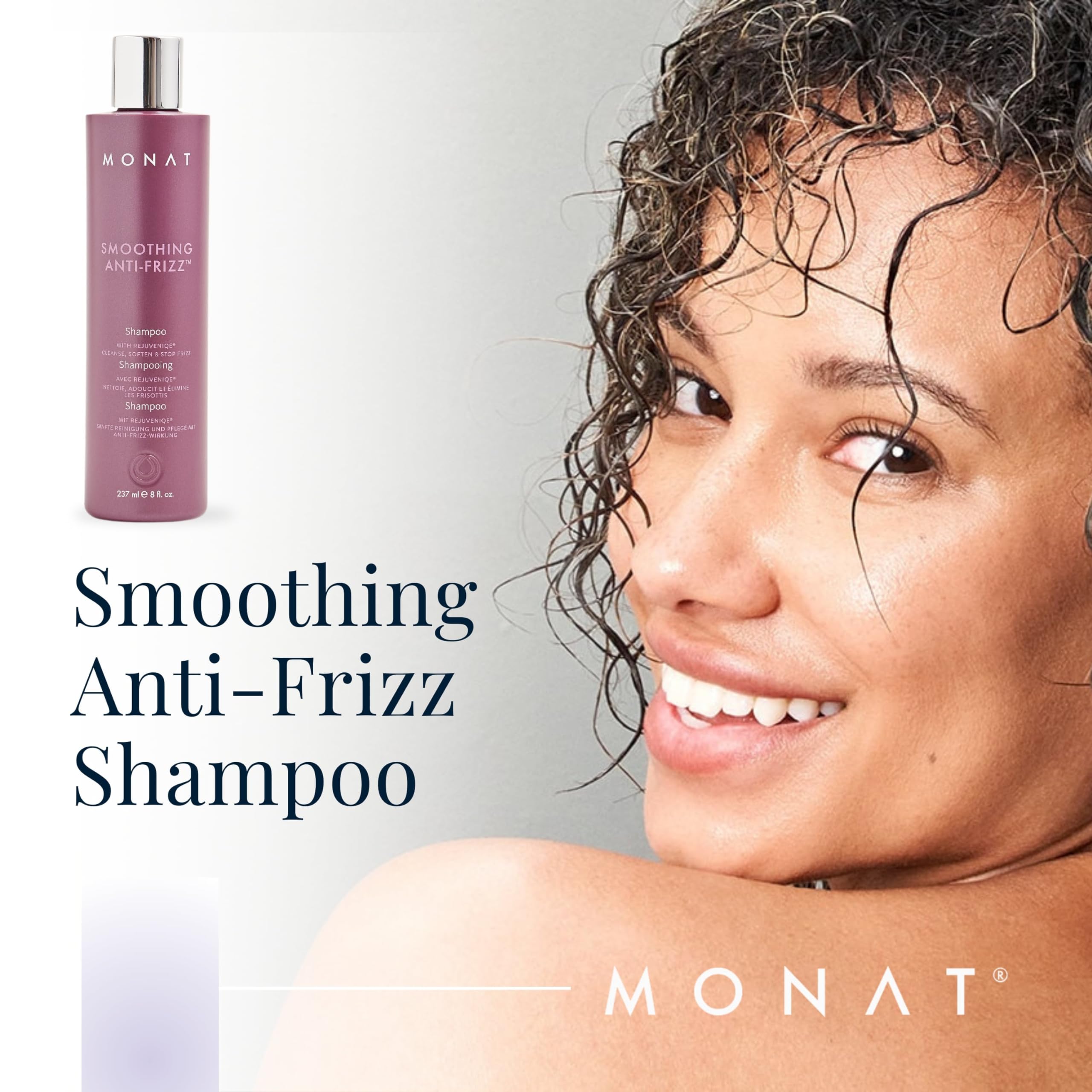 Monat Smoothing Anti-Frizz Shampoo - Humidity Protection, Frizz Control With Rejuveniqe & Tropical Butters, Velvety Fragrance, 2