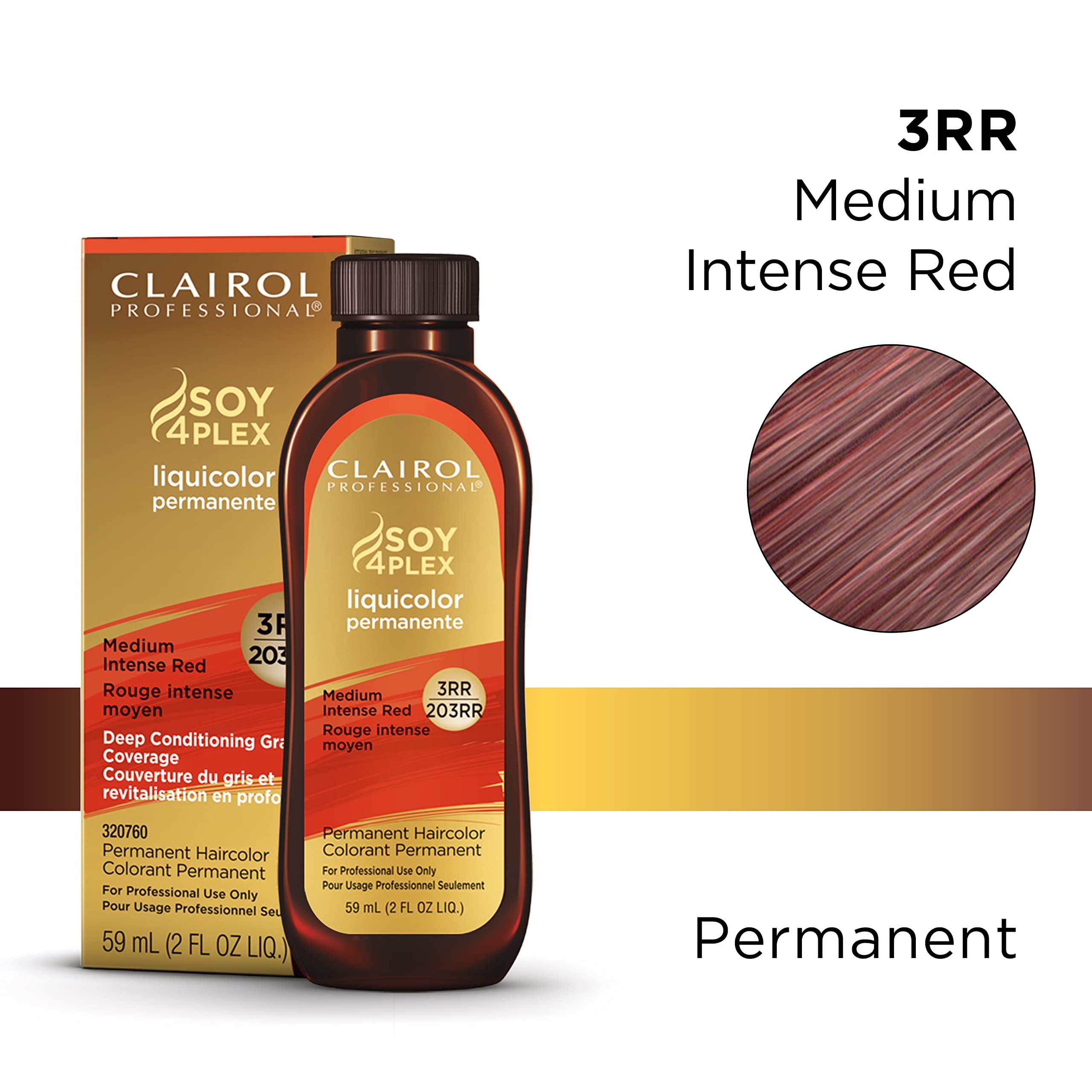 Clairol Professional Permanent Liquicolor For Dark Hair Color, 3Rr Mediumium Intense Red, 2 Oz