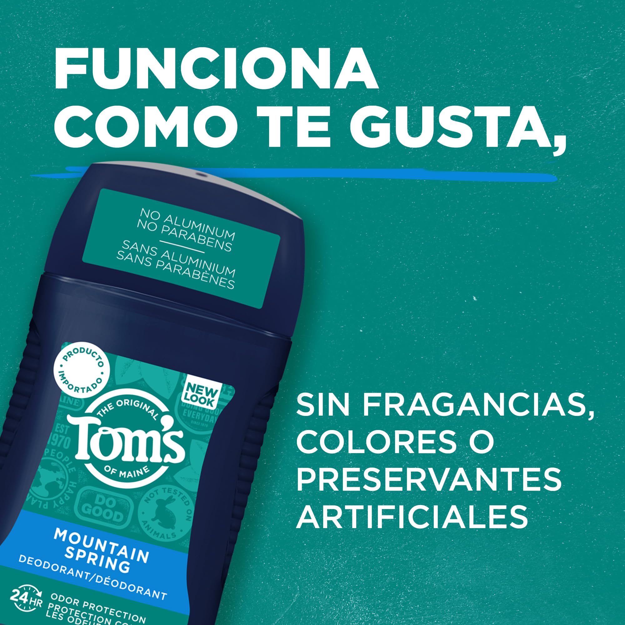 Tom's of Maine Long-Lasting Aluminum-Free Natural Deodorant for Men, Mountain Spring, 2.8 oz. (Packaging May Vary)