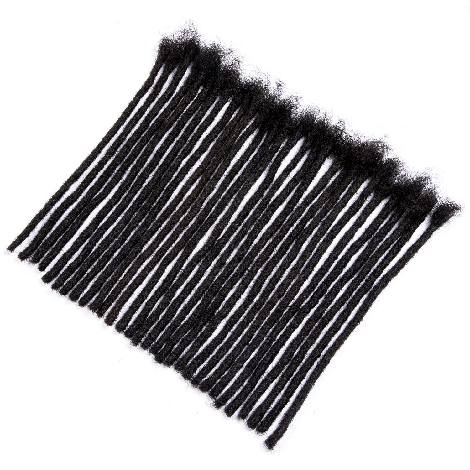 Teresa 0.4cm & 0.6cm & 0.8cm Width 100% Human Hair Dreadlock Extensions for Men/Women/Kids, Full Hand-made Locs Extensions Human