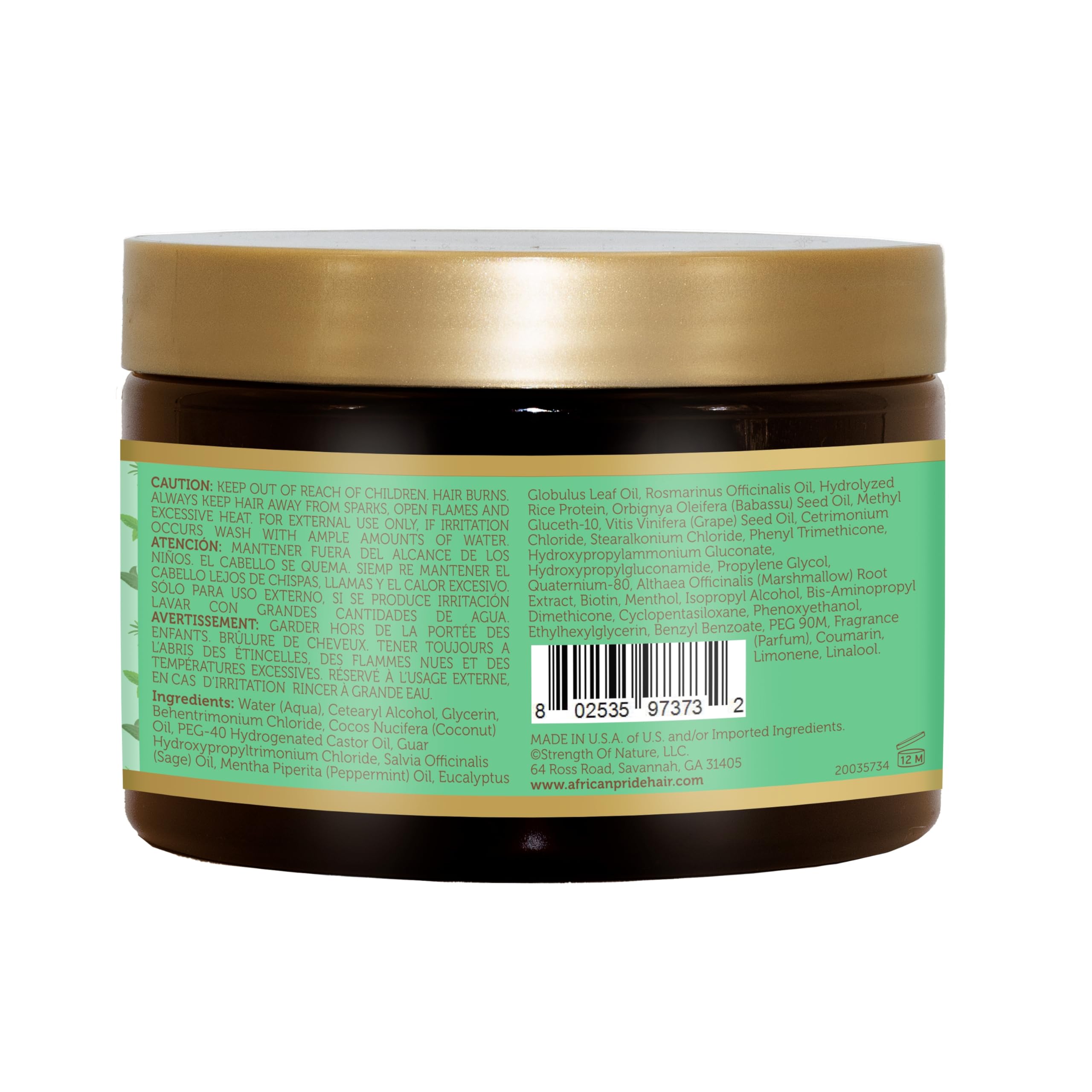 African Pride Feel It Formula Hair Strengthening Mask Treatment with Peppermint, Rosemary & Sage, For All Hair Types - Aids Hair