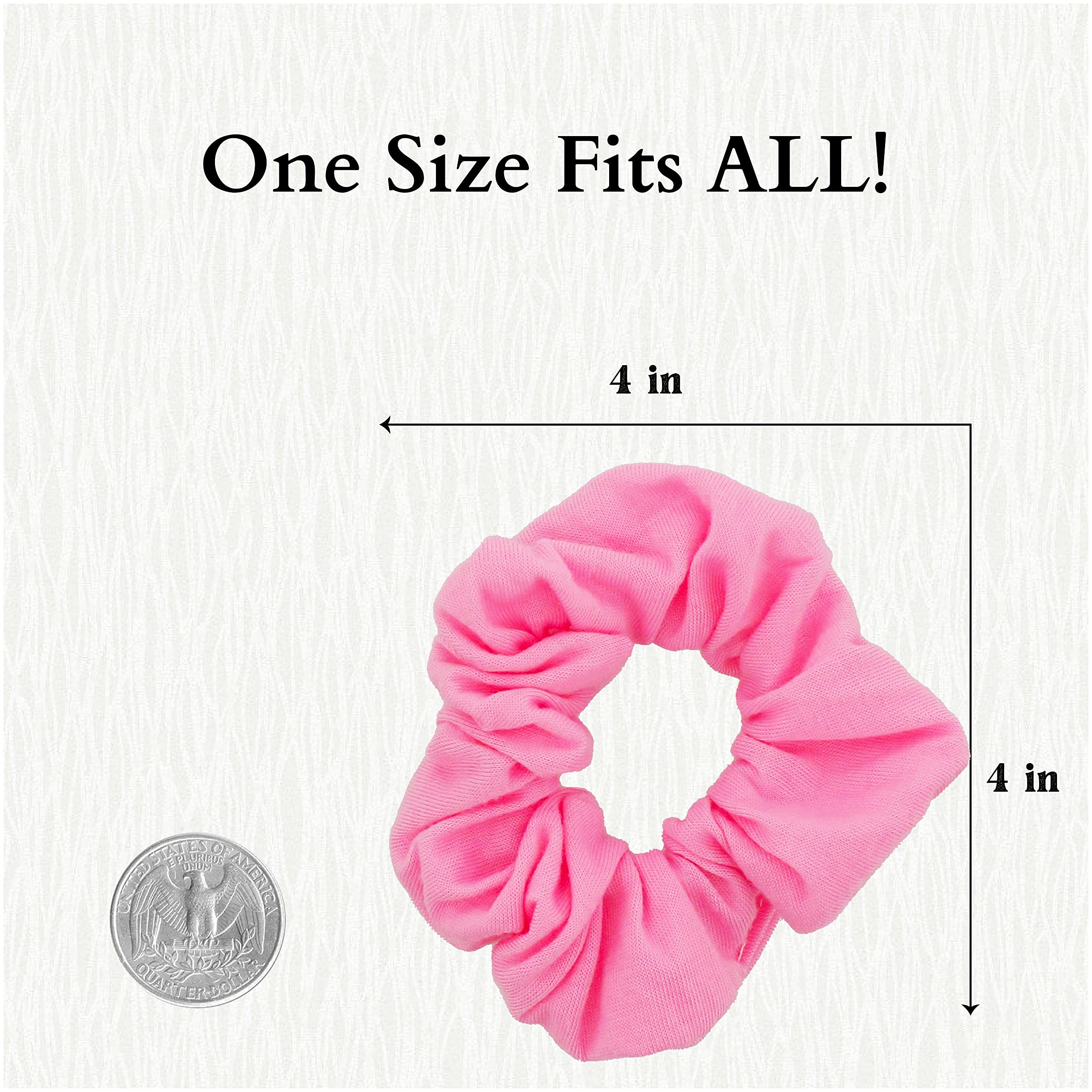 12 Pack Solid Hair Ties Scrunchies (Pink)