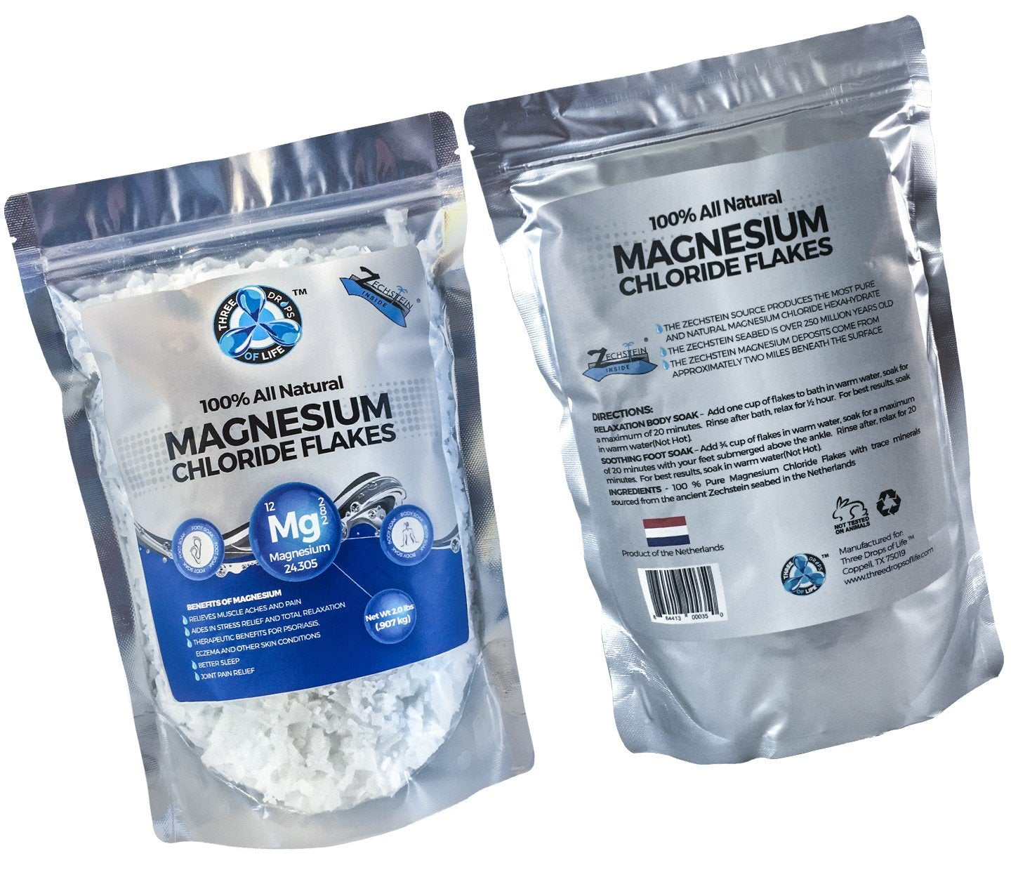 All Natural Magnesium Chloride Flakes, High Potency Absorption, Chloride Wins Over Epsom, Magnesium Directly from the Source, Nu