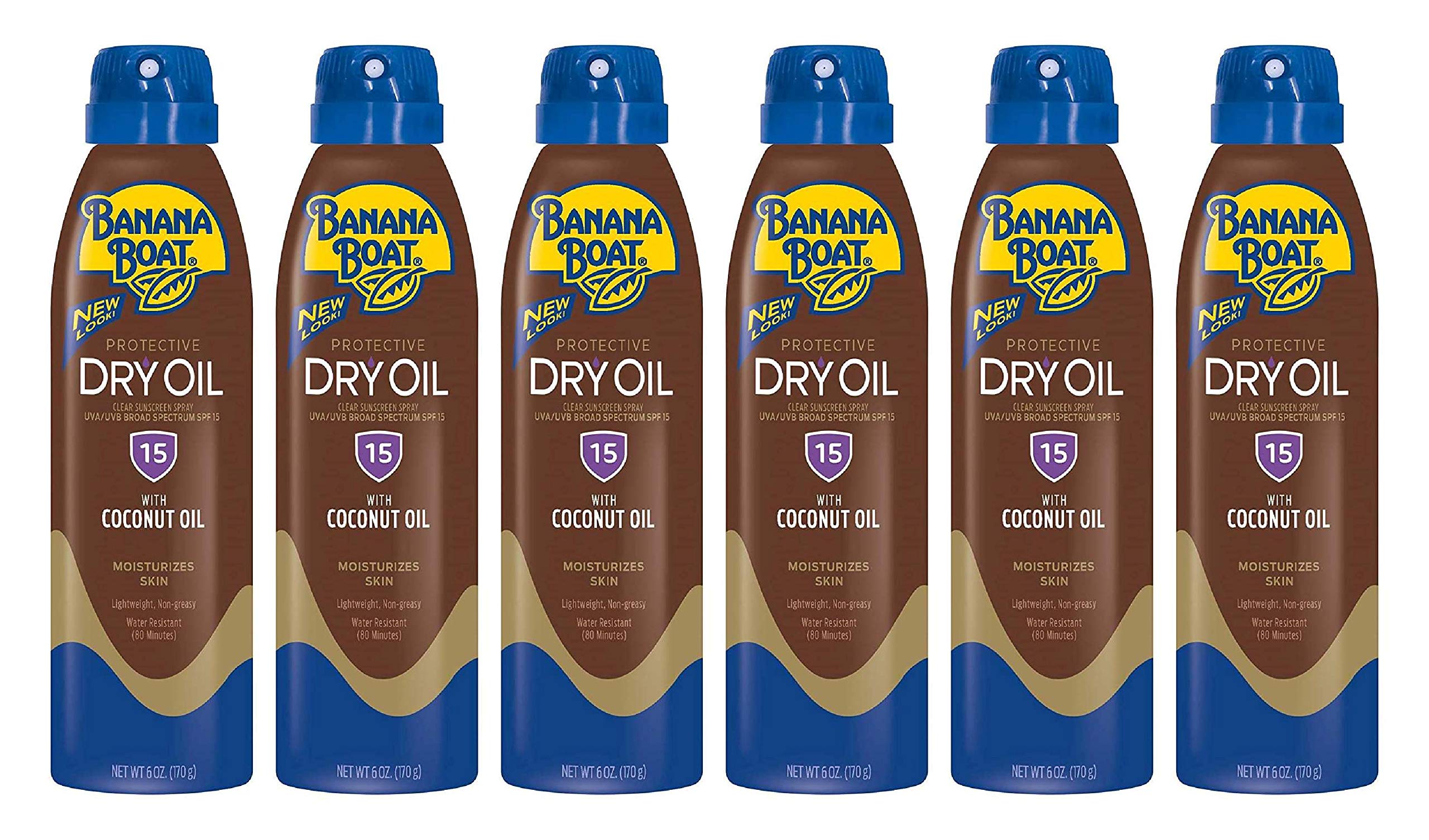 Banana Boat Continuous Spf#15 Spray Dry Oil With Argan Oil 6 Ounce (177ml) (6 Pack)