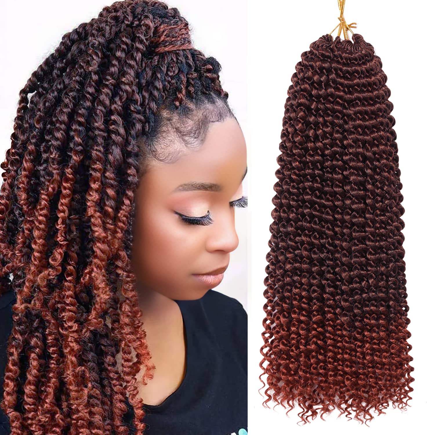 18 Inch Passion Twist Hair, Passion Twist Crochet Hair For Women Long Bohemian Synthetic Curly Braiding Hair Extensions 22 Stran
