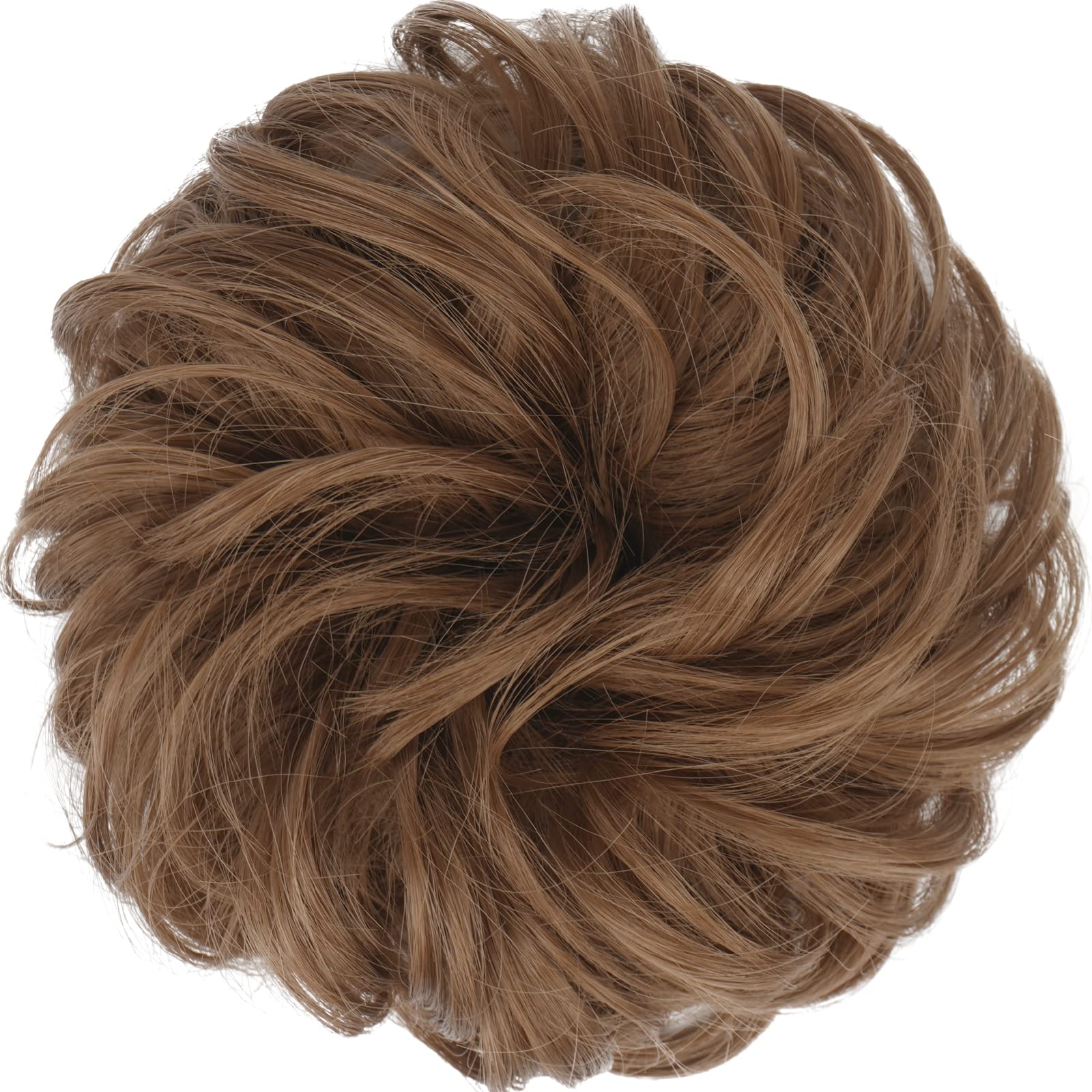 FESHFEN Messy Hair Bun Hair Pieces Curly Large Hair Bun Scrunchies Extensions Synthetic Tousled Updo Hairpieces for Women Girls,