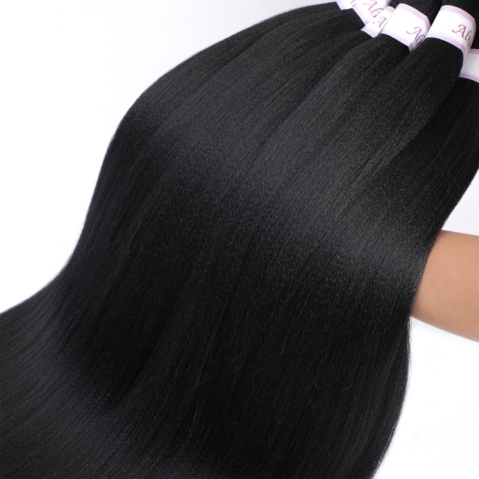 Alrence Pre Stretched Braiding Hair Long Braid 20 Inch 8 Packs Professional Braiding Hair Extensions Synthetic Crochet Twist Bra