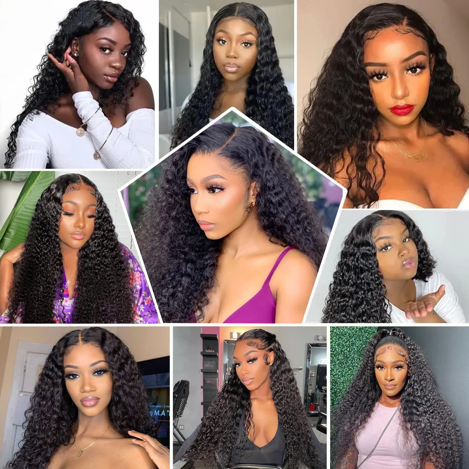 Laritaiya Hd Transparent Deep Wave Lace Front Wigs Human Hair 24Inch 13X4 Lace Front Wigs For Black Women 180 Density Pre Plucke