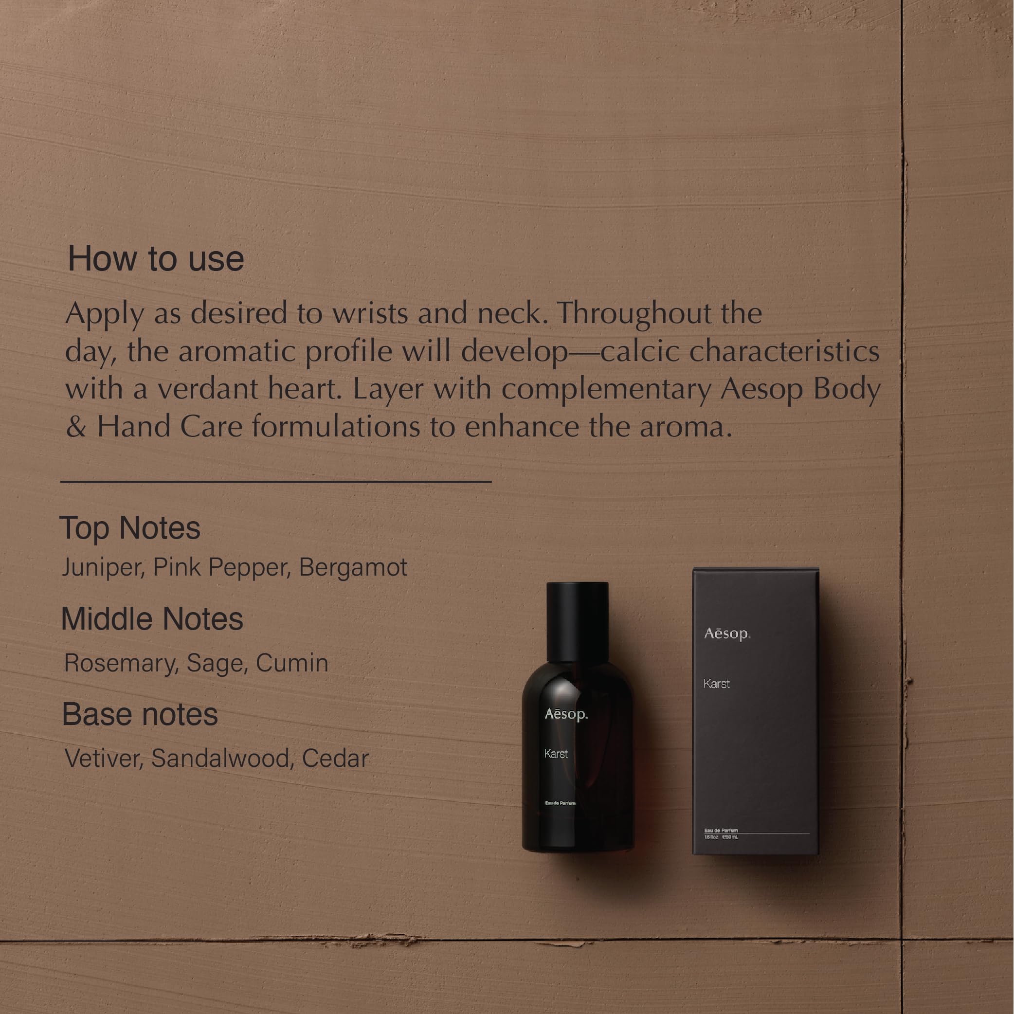 Aesop Karst Eau De Parfum - Fresh, Herbaceous Marine Fragrance With Juniper, Rosemary, And Vetiver | 1.6 Oz