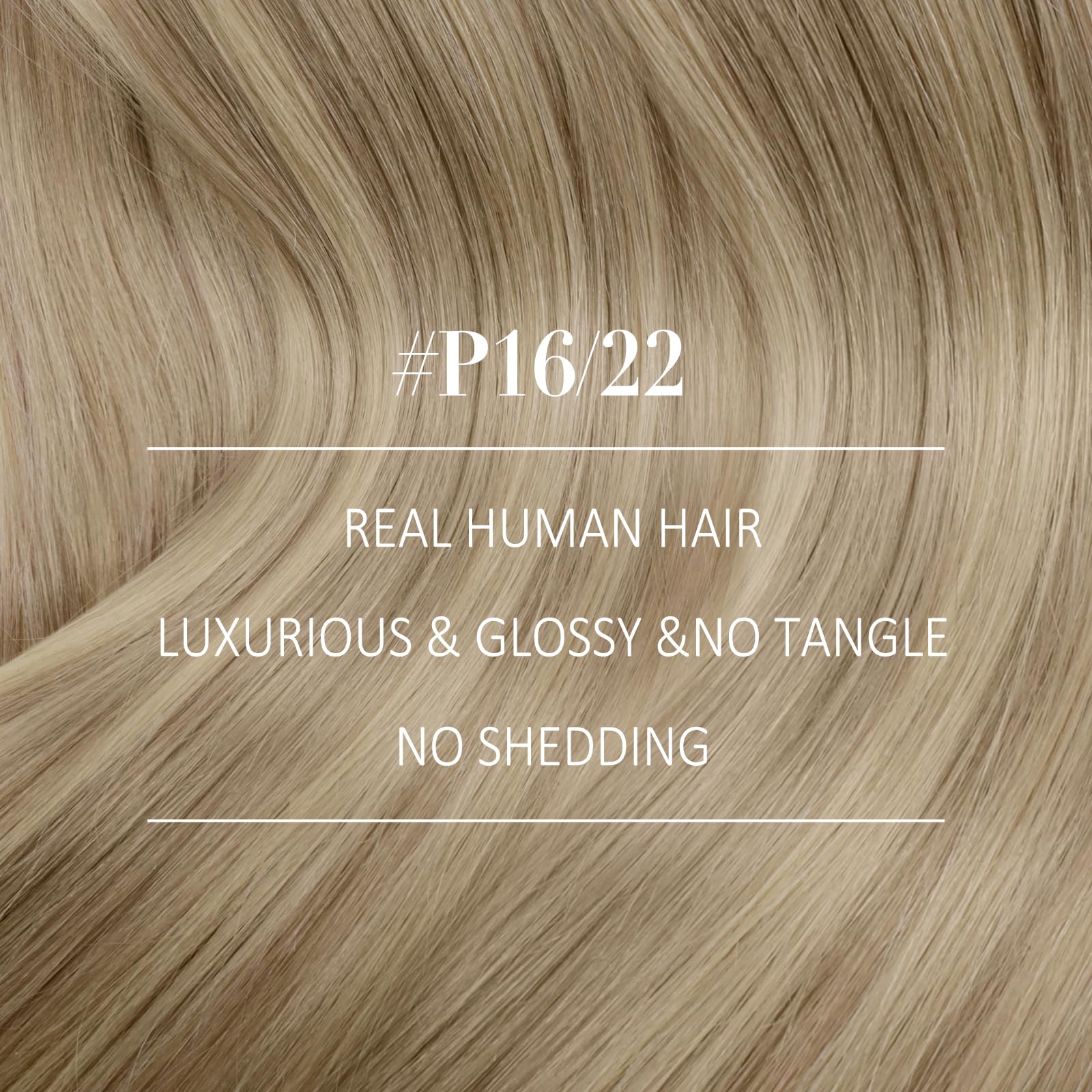 YoungSee 135G Clip in Human Hair Extension Blonde Highlight Clip in Real Hair Extensions Dark Ash Blonde Highlights Golden Blond