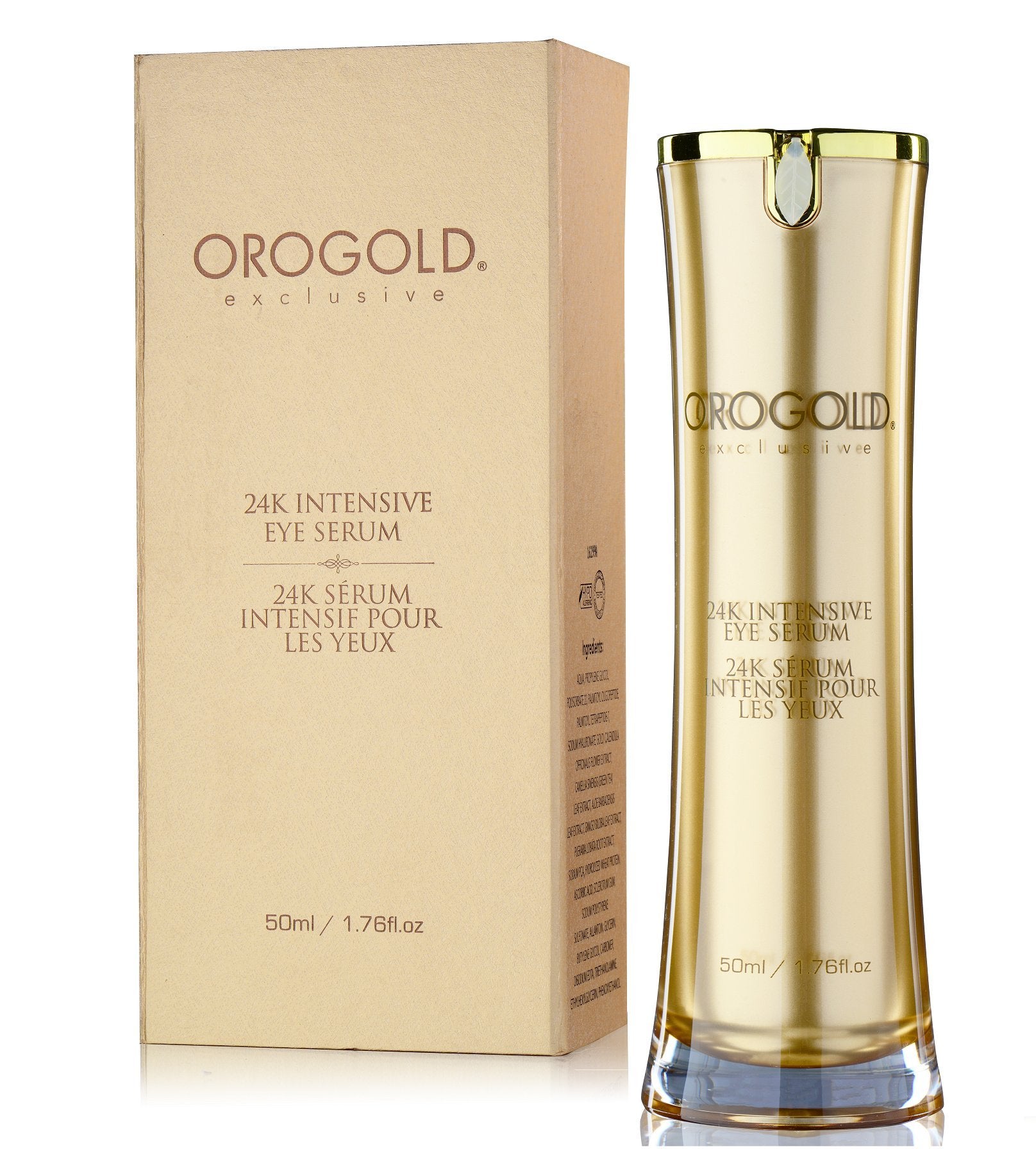 OROGOLD 24K Intensive Eye Serum for Wrinkles, Puffiness - Anti Aging Serum For Youthful Looking Skin - Under Eye Skin Softening 