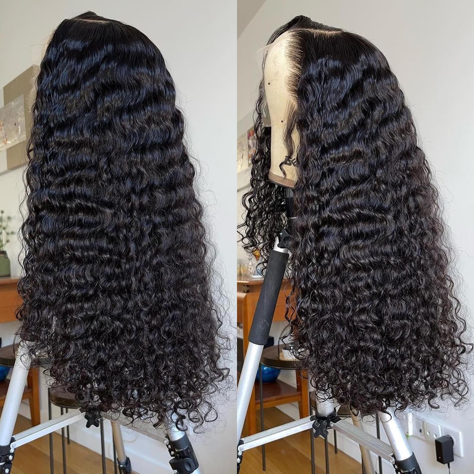 Beeos Curly Hd Lace Frontal Wig 250% Density 13X4 Full Frontal Skinlike Real Hd Lace Human Hair Wig Pre Plucked Hairline Bleache
