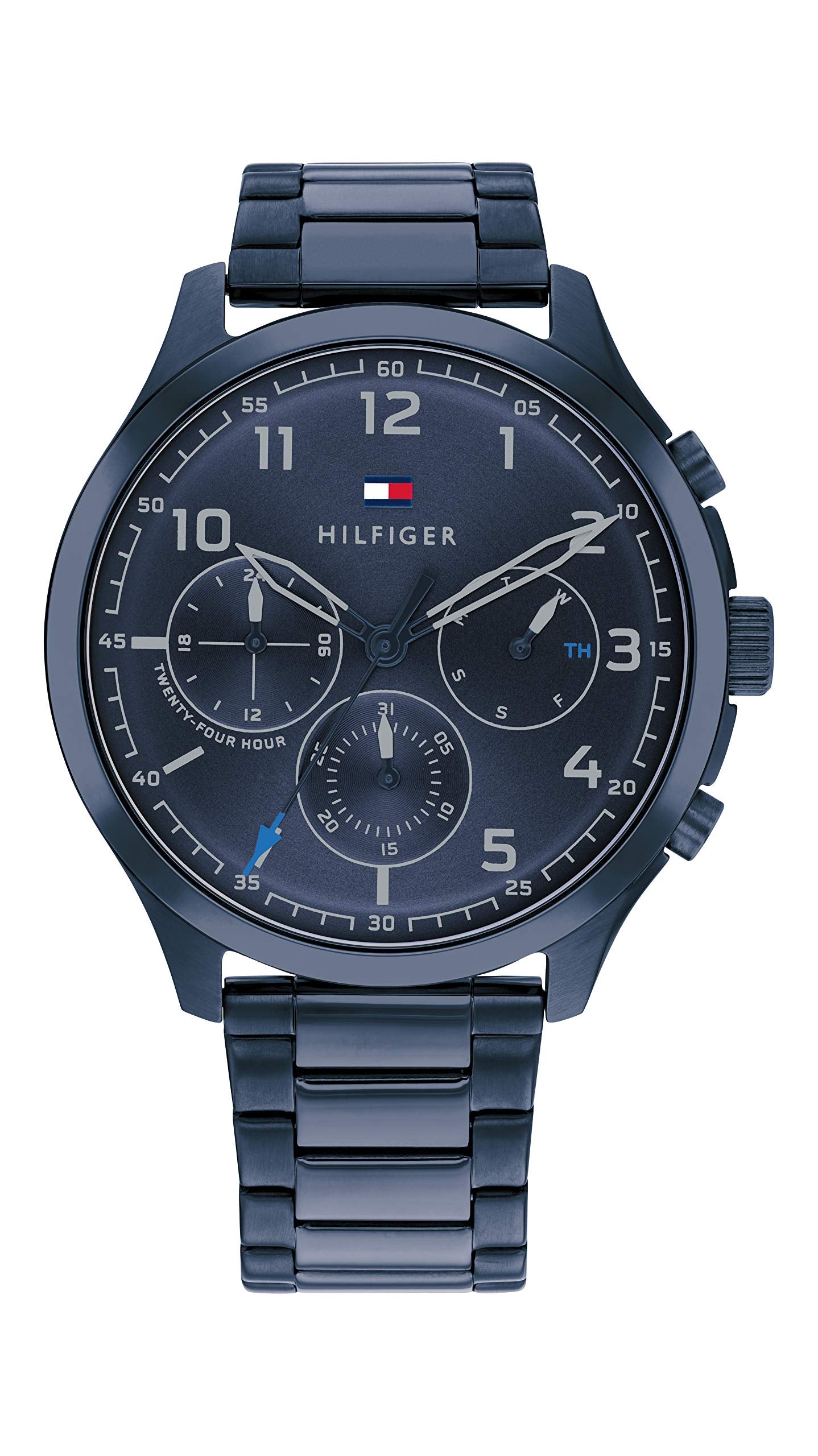 Tommy Hilfiger Mens Quartz Blue Dial Blue Stainless Steel Strap Analog Watch
