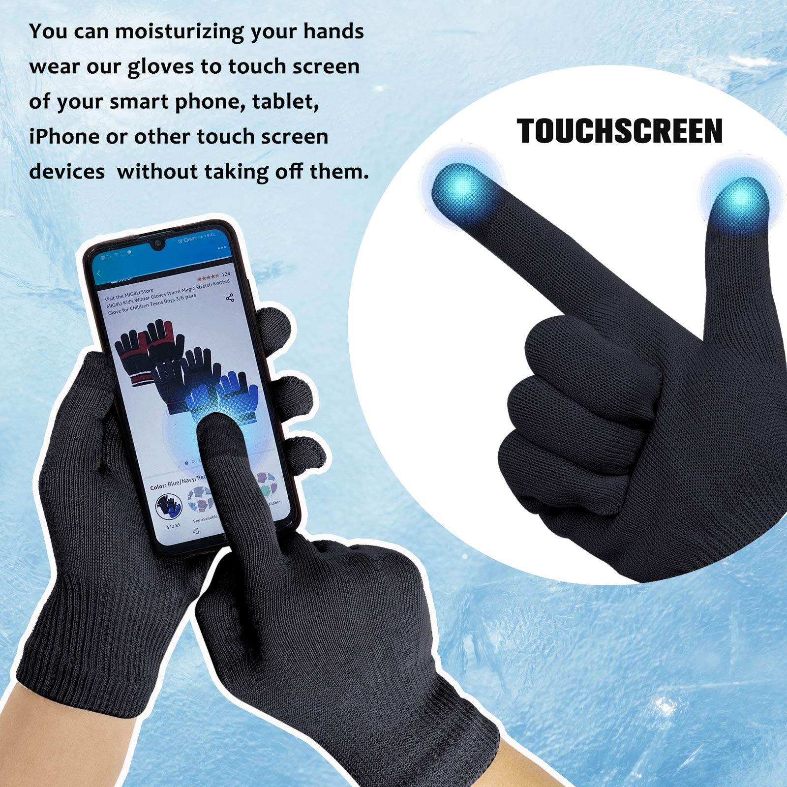 Mig4U Moisturizing Beauty Gloves Touch Screen Overnight Sleeping Glove Large For Men Spa, Dry Hands, Nighttime Lotion, Uv Protec