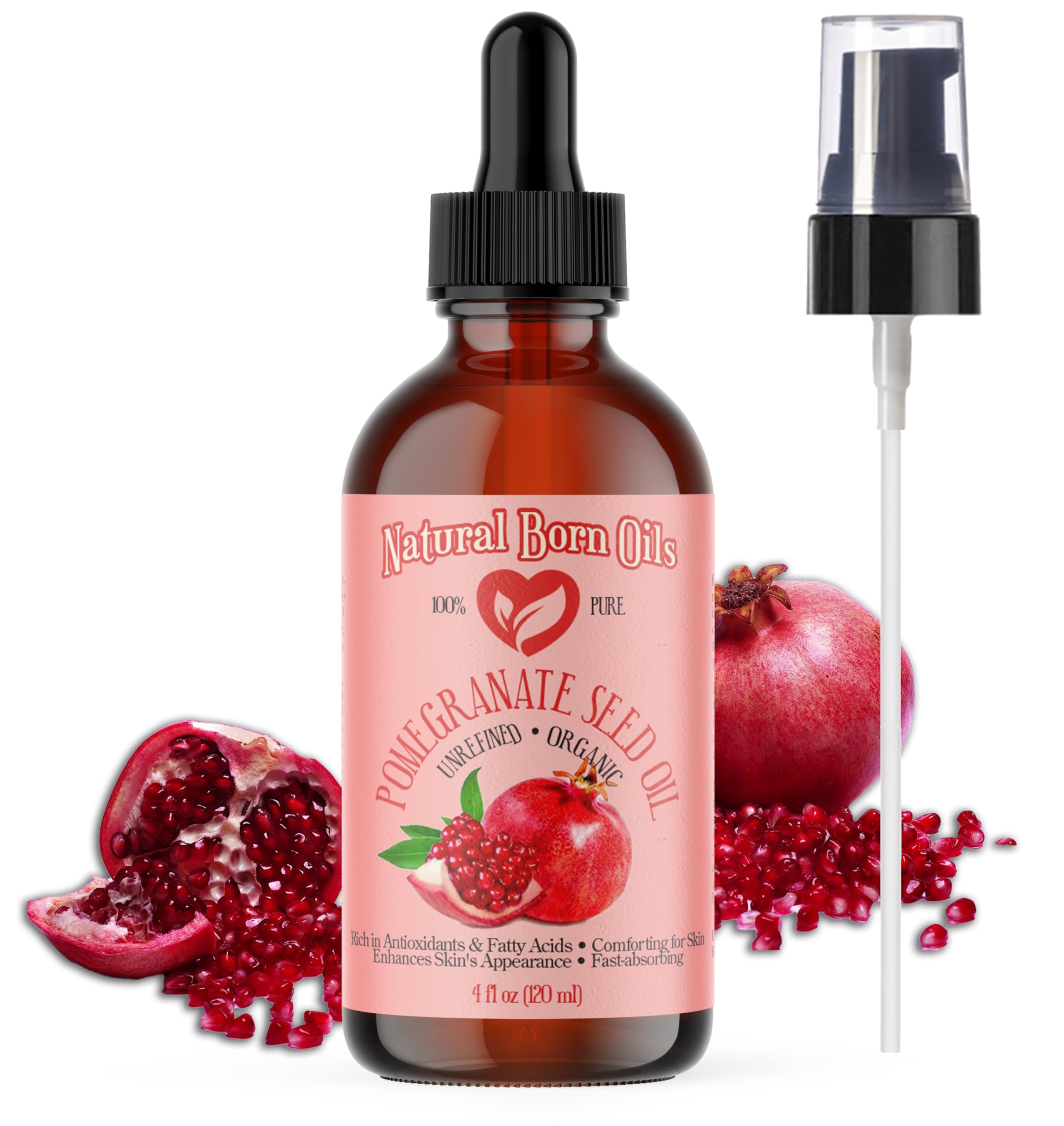 Sale! 4Oz Pomegranate Seed Oil, 100% Pure And Natural, Organic And Rich In Antioxidants For Supple, Soft Skin And Hair - Include
