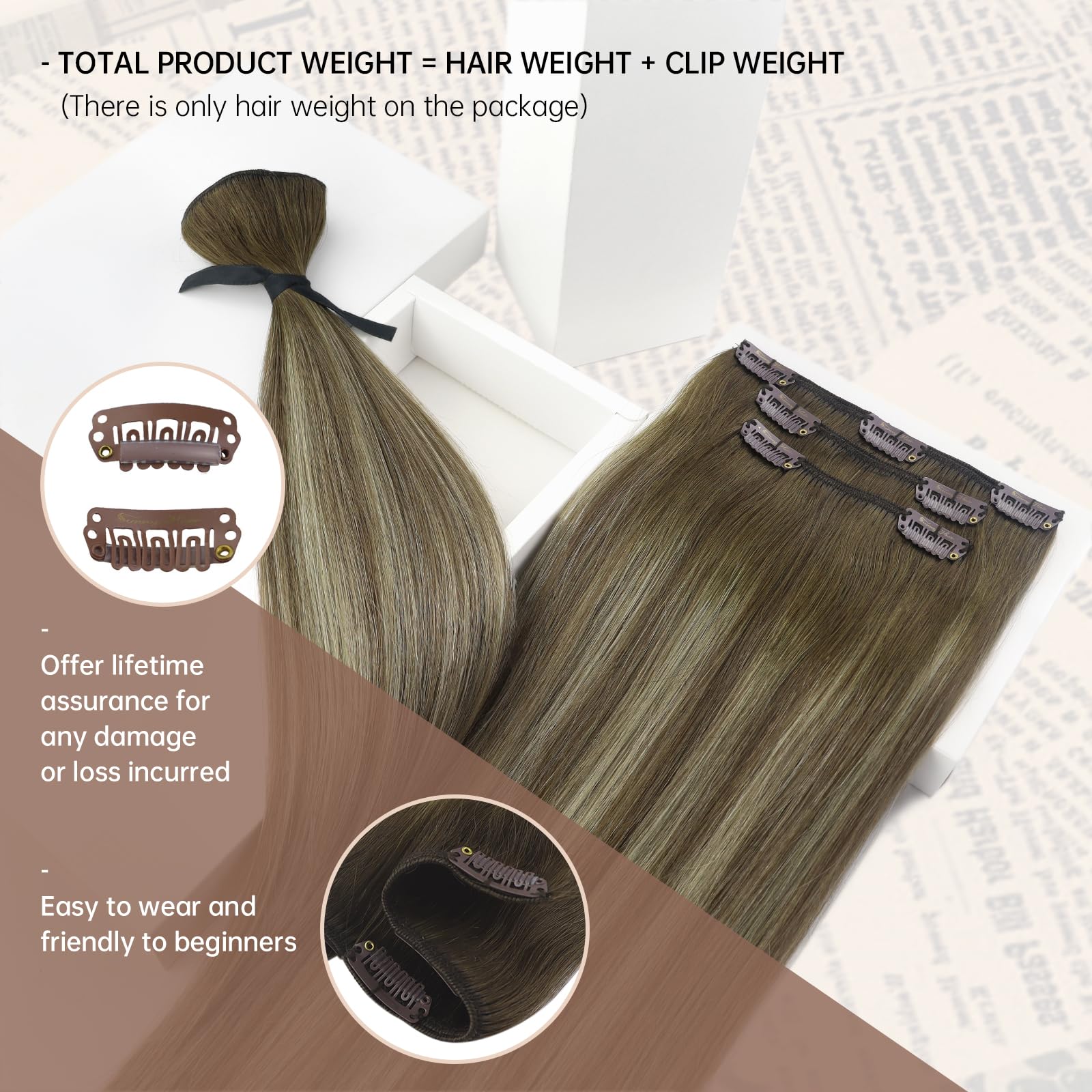 Sunny Human Hair Clip In Extensions Brown Clip In Hair Extensions Brown Clip In Hair Extensions Real Human Hair Dark Brown Ombre