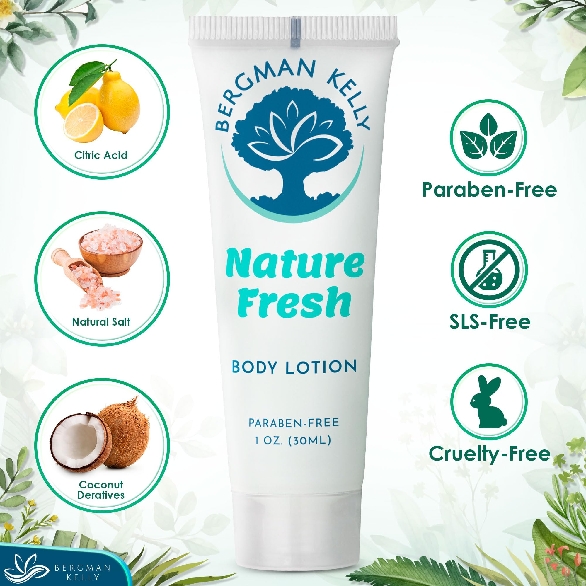 Bergman Kelly - Travel Size Lotion - 1 Fl Oz, 100 Pk, Nature Fresh - Delight Your Guests With Refreshing & Soothing Body Lotion