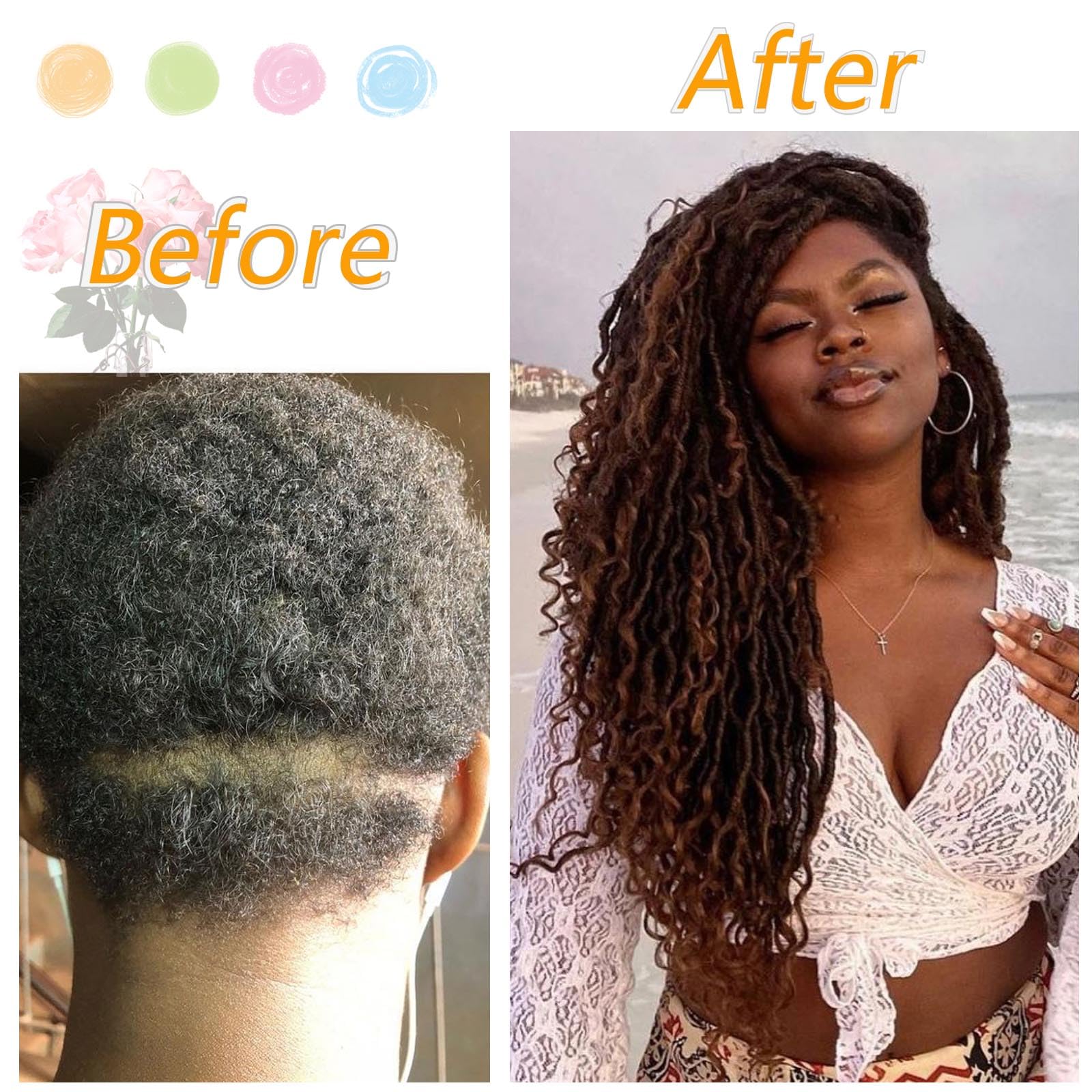 Goddess Locs Crochet Hair 18 Inch 8 Packs Faux Locs Crochet Hair For Women Pre Looped Crochet Boho Goddess Faux Locs Crotchet Ha