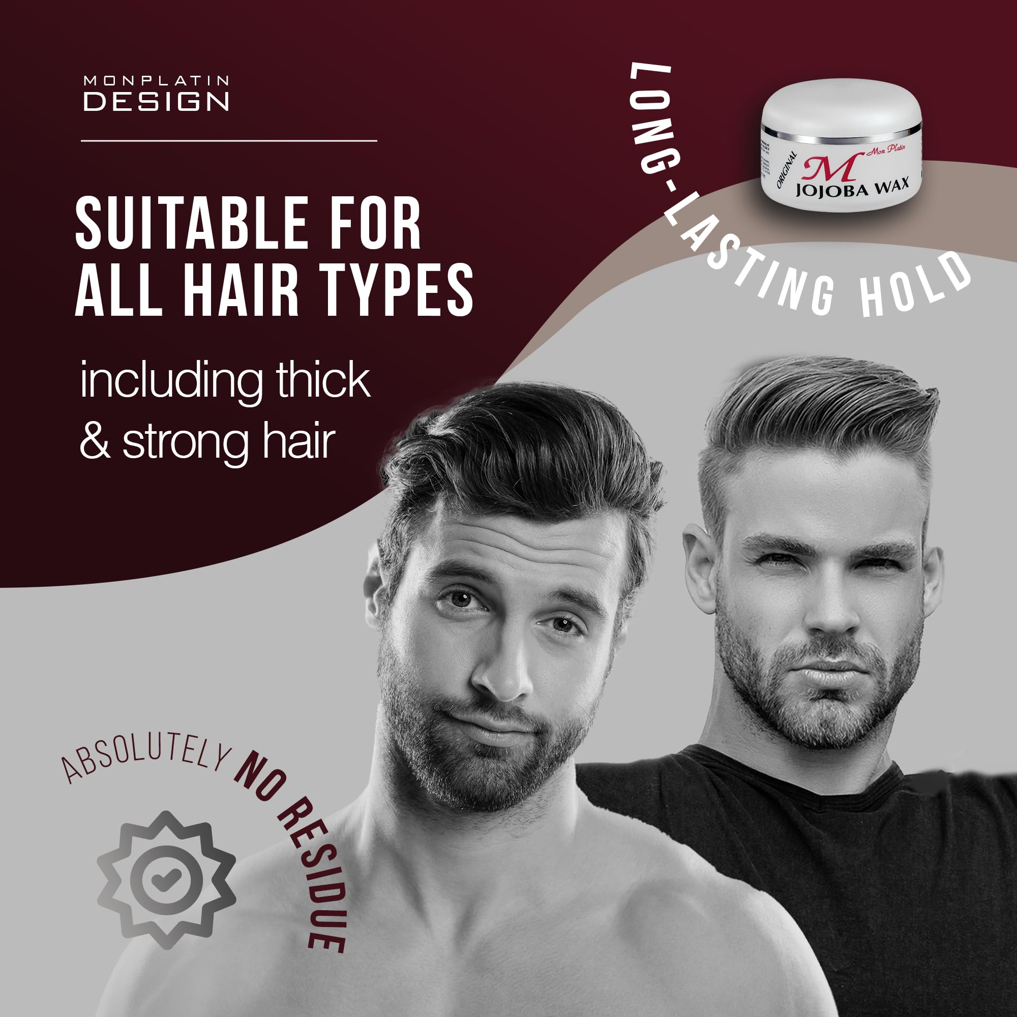 Mon Platin Professional Jojoba Hair Wax - 150 Ml Hair Wax For Men For Wet And Shiny Look Styling - Moisturizing Hair Grooming Wa