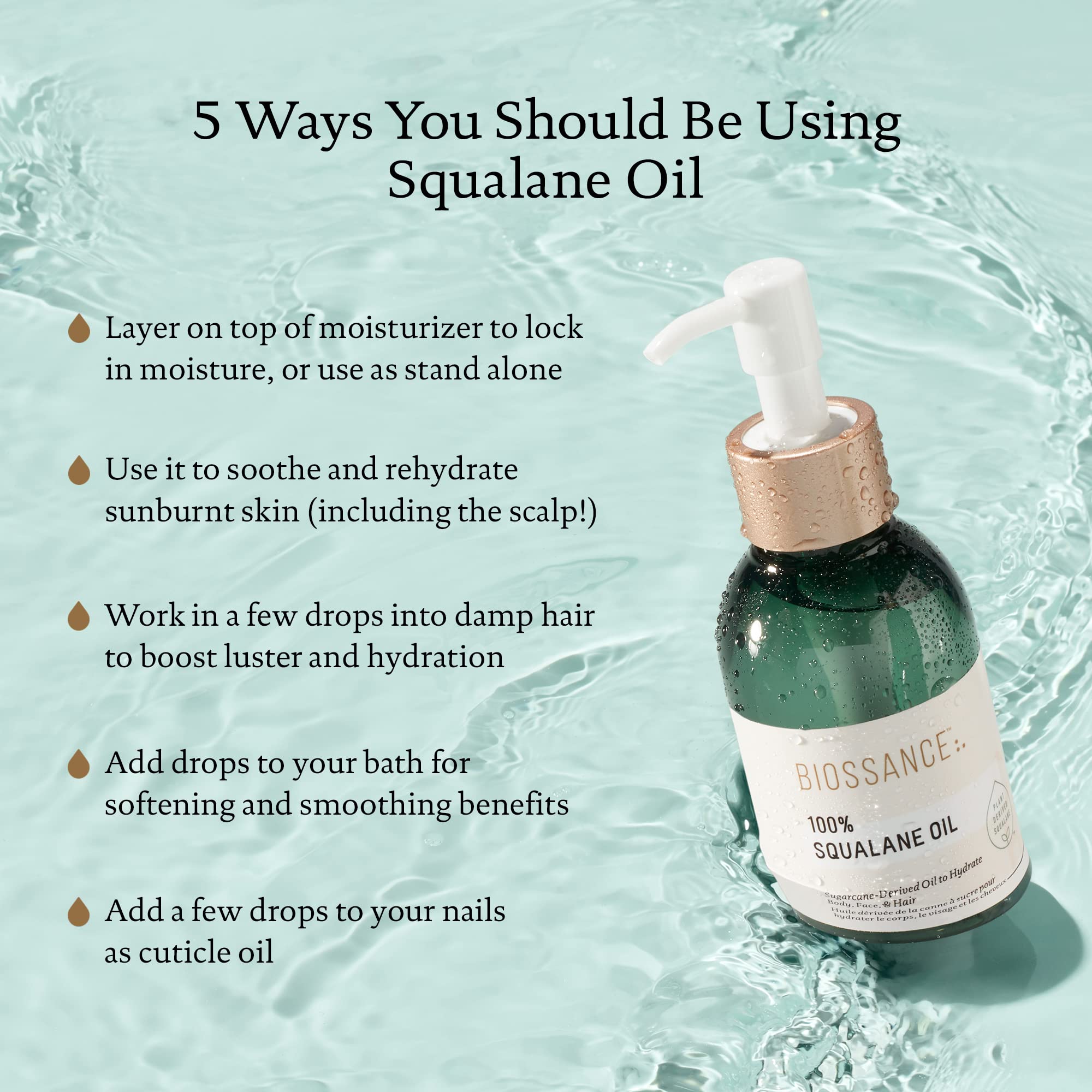 Biossance 100% Squalane Oil. Sustainable, Pure And Vegan Facial And Body Squalane Oil Derived From Sugarcane. Weightless And Fas