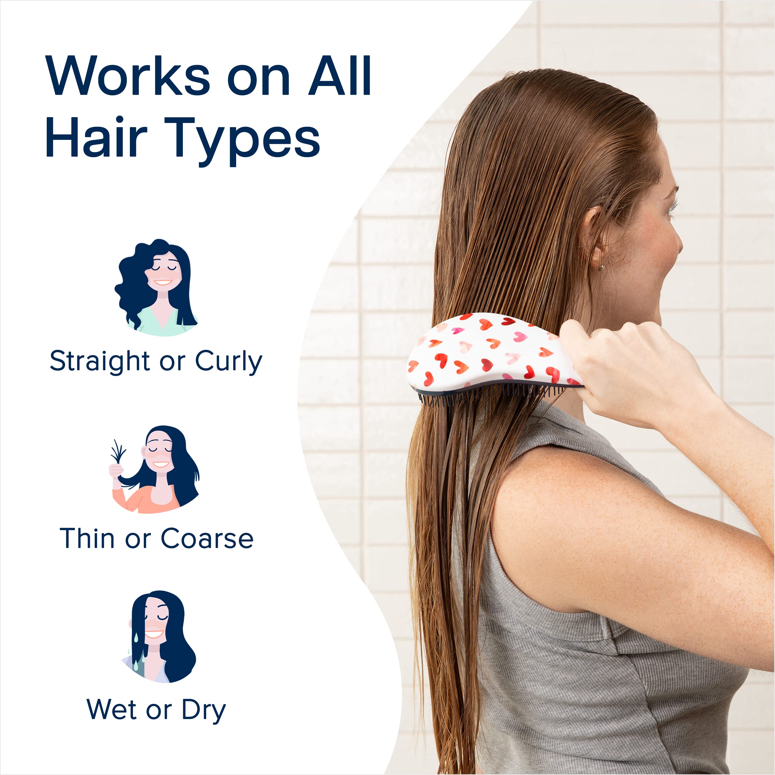 Crave Naturals Glide Thru Detangling Hair Brush For Adults & Kids Hair - Detangler Brush For Natural, Curly, Straight, Wet Or Dr