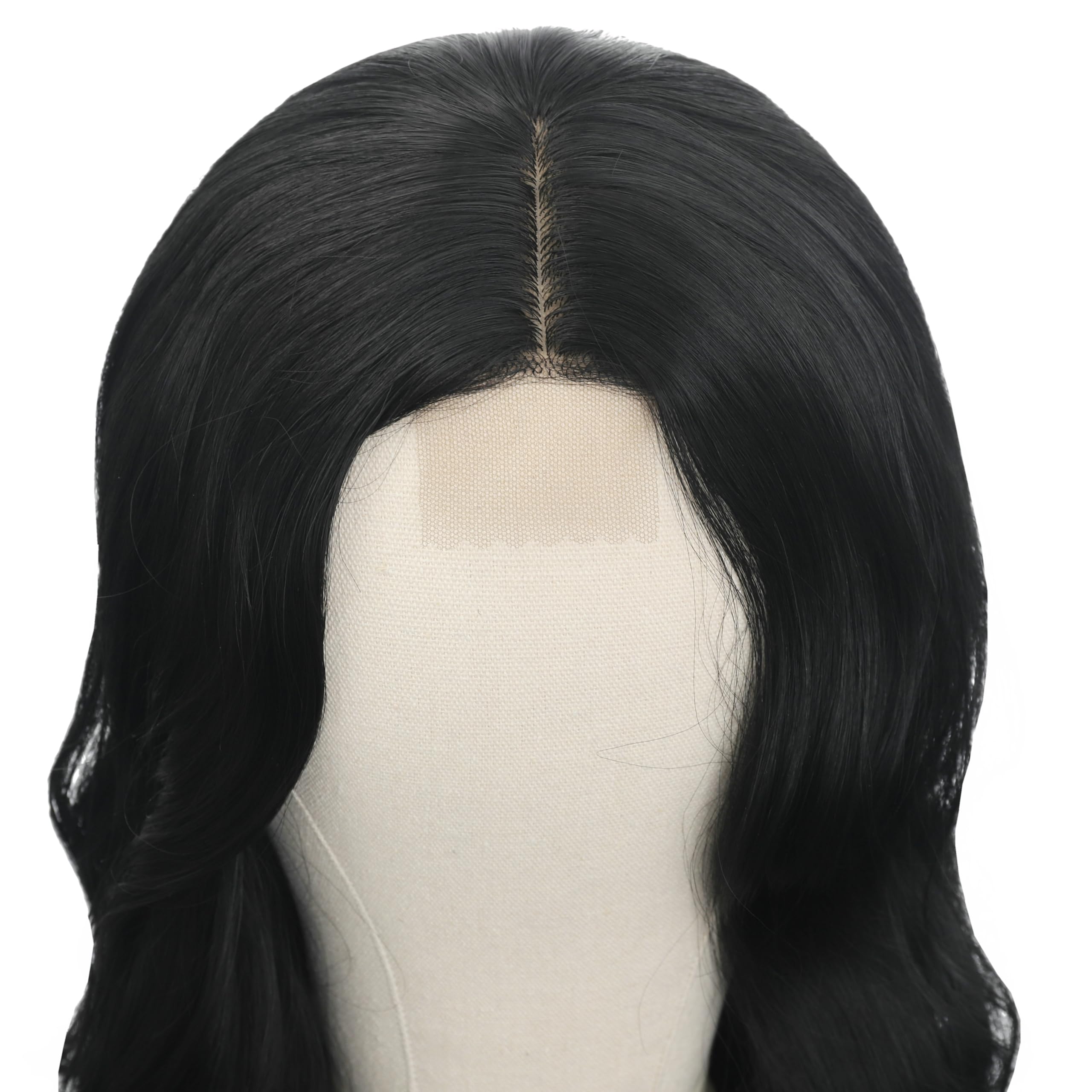FUTAI Long Wavy Wig 30 Inch Black HD Front Lace Body Curly Synthetic Hair Wigs for Women Professional Female Diverse Styles Dail