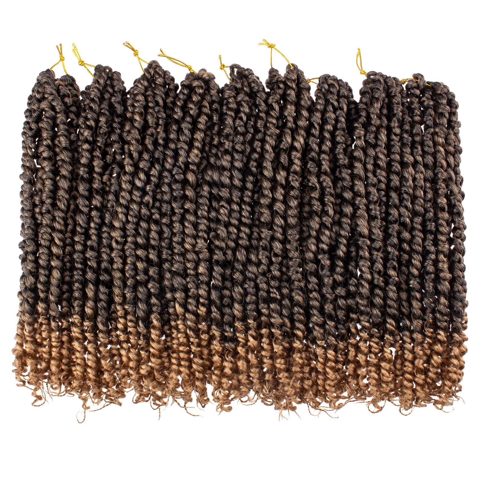 Leeven 14 Inch Pretwisted Passion Twist Hair 8 Packs Ombre Honey Blonde Pre Looped Corchet Twist For Women Short Bohemian Synthe