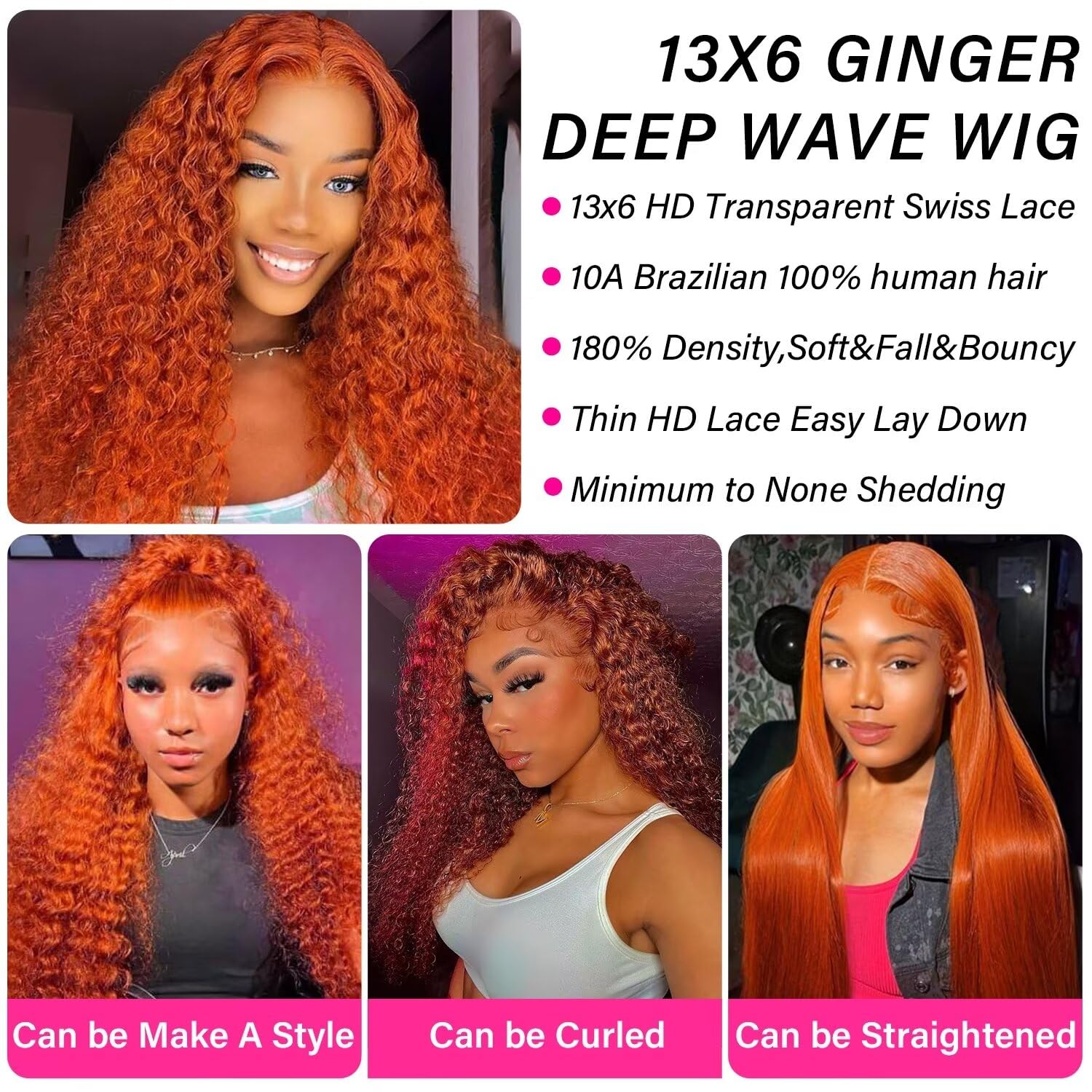 Juvid 32 Inch 13X6 Highlight Lace Front Wigs Human Hair 180 Density Curly Ombre Honey Blonde 4/27 Hd Transparent Lace Front Wig