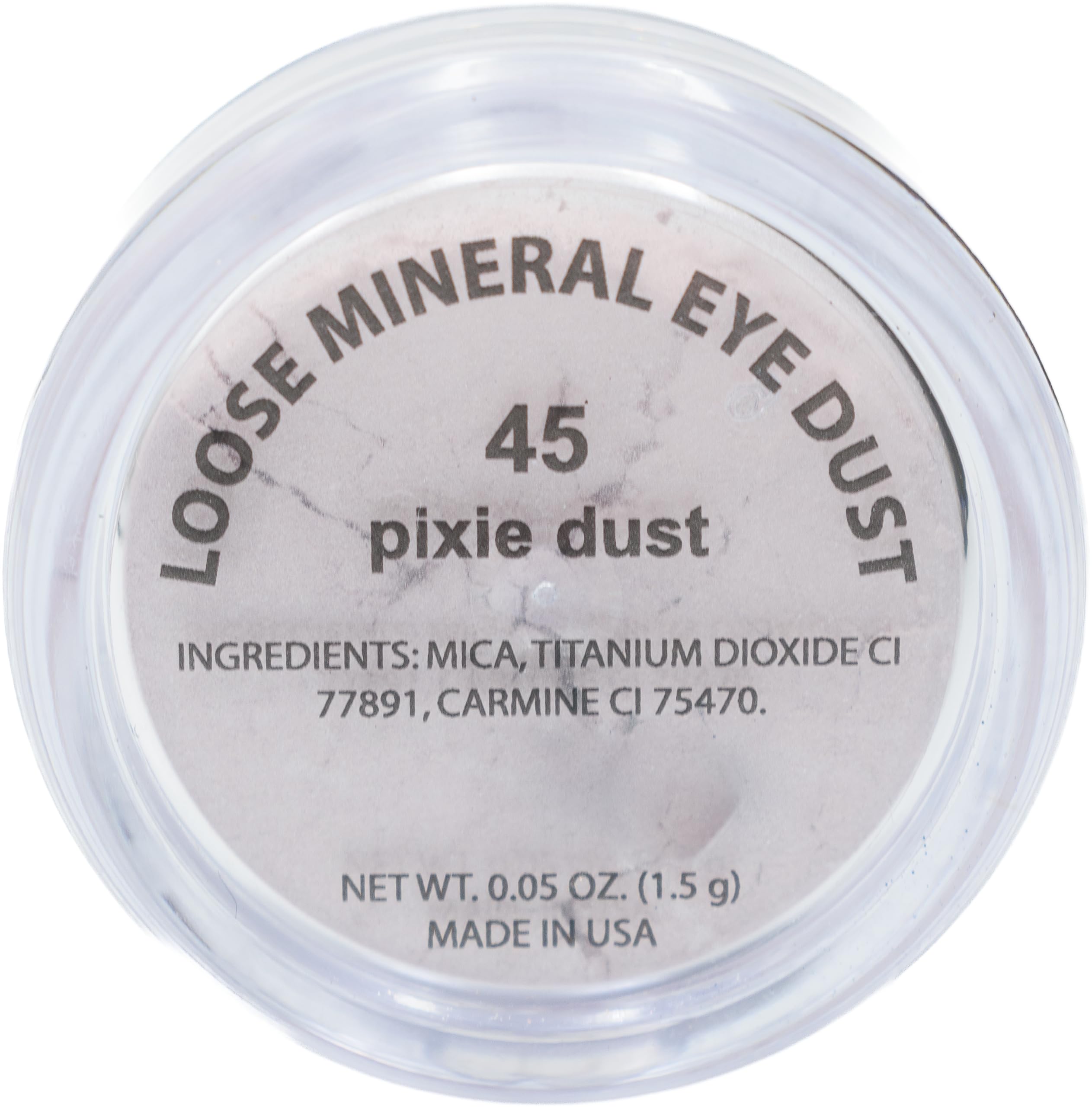 Pure Ziva Pixie Dust Light Pale Pink Metallic White Single Loose Powder Eyeshadow; Talc & Paraben Free, No Animal Testing & Crue