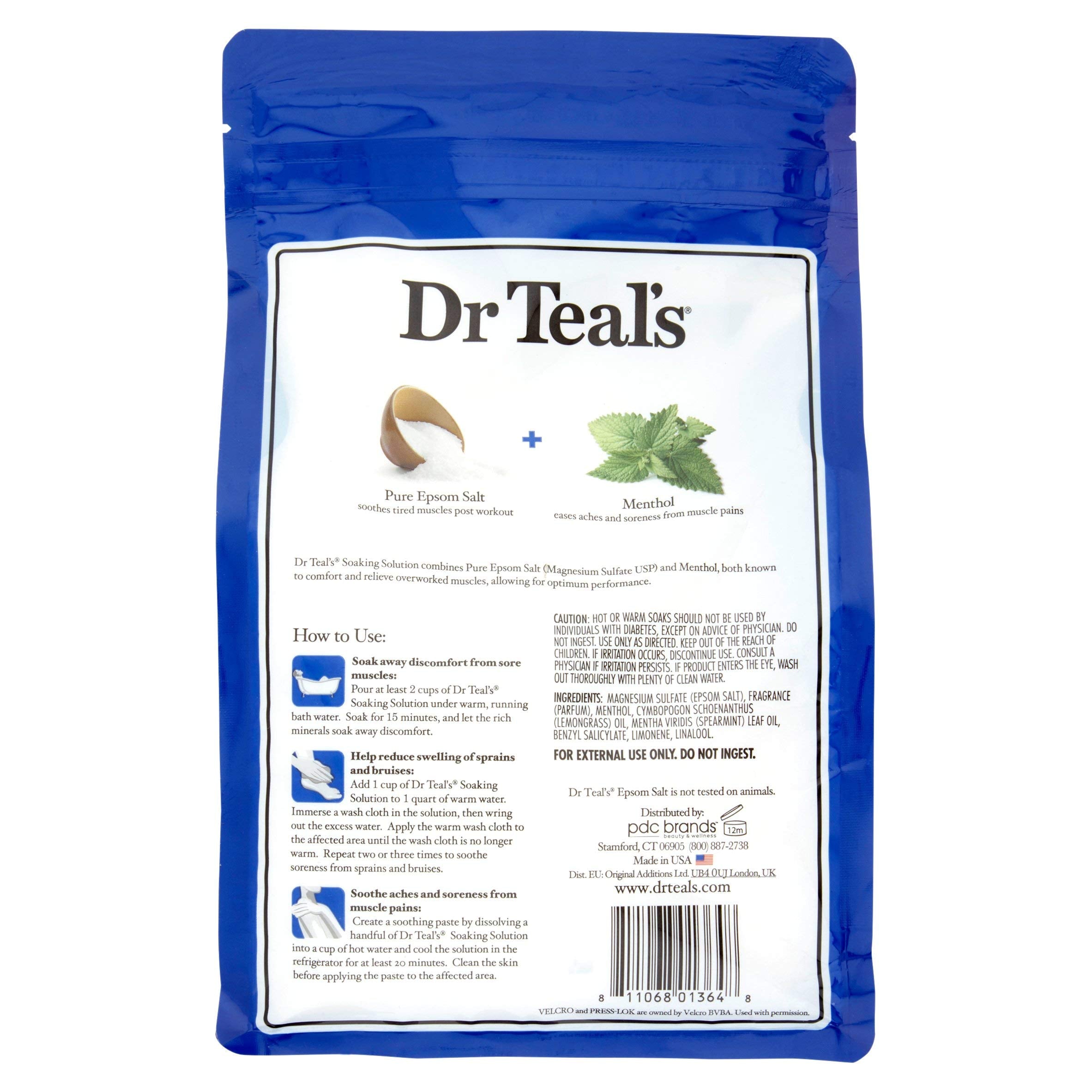 Dr Teal'S Epsom Salt Bath Combo Pack (6 Lbs Total), Relax & Relief With Eucalyptus & Spearmint, And Pre And Post Workout With Ma