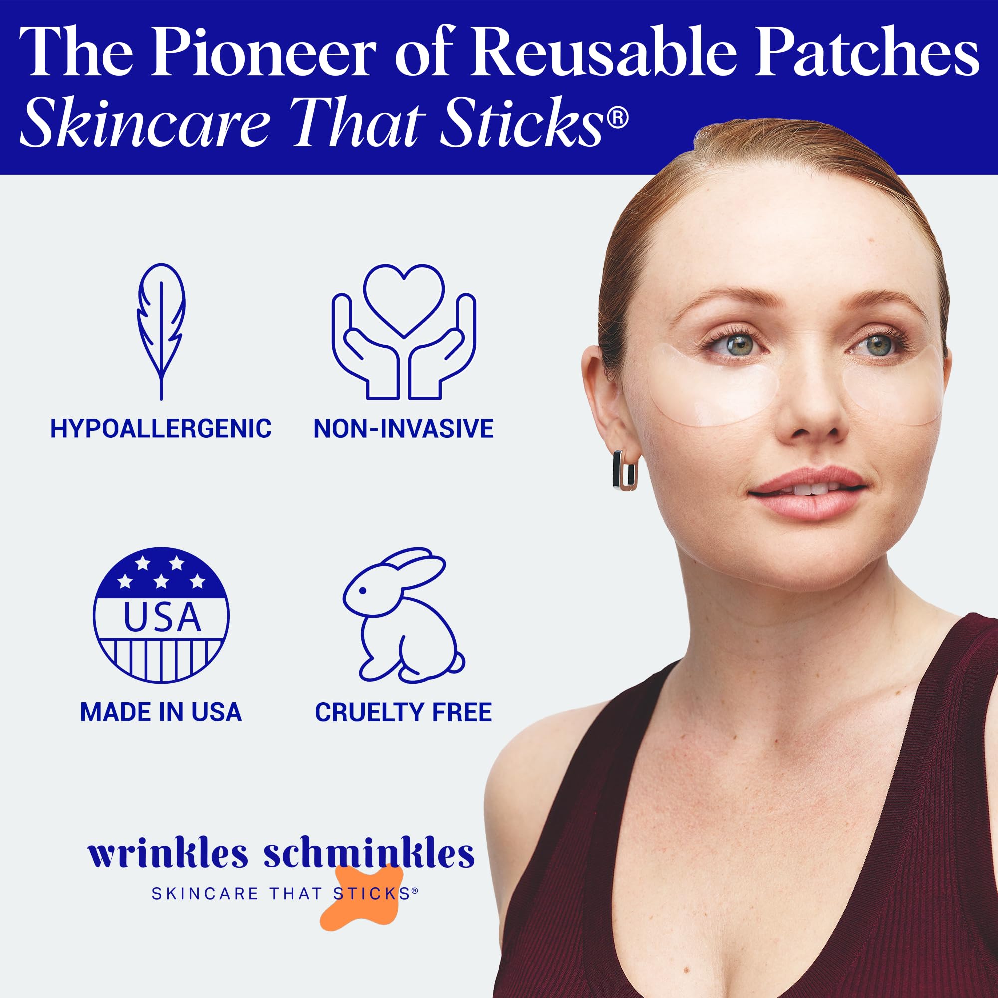 Wrinkles Schminkles Under Eye Patches - Rejuvenate Wrinkles with Medical Grade Silicone Reusable Anti-Wrinkle Patches for Under
