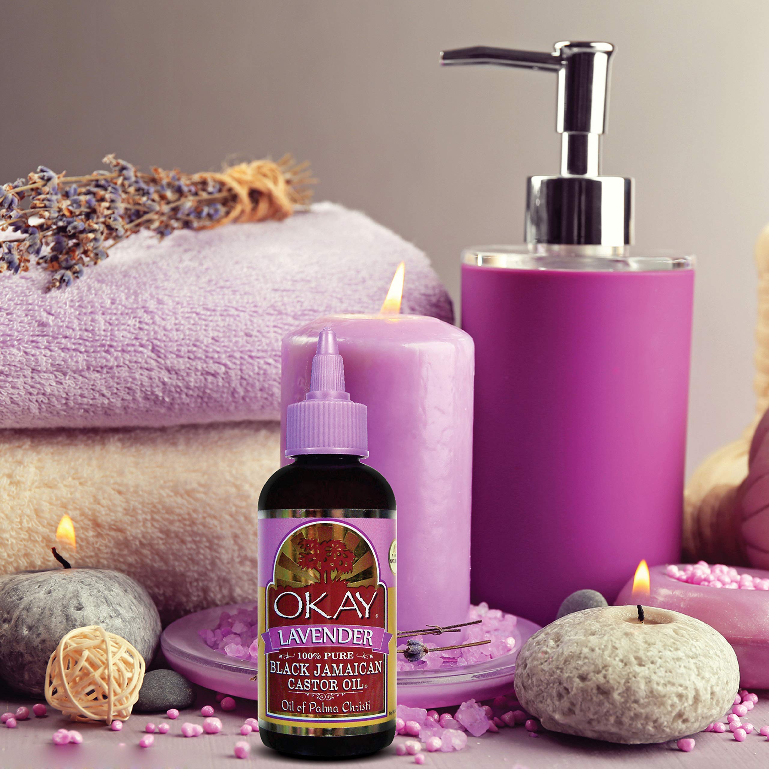 OKAY BLACK JAMAICAN CASTOR OIL with LAVENDER 4oz / 188ml