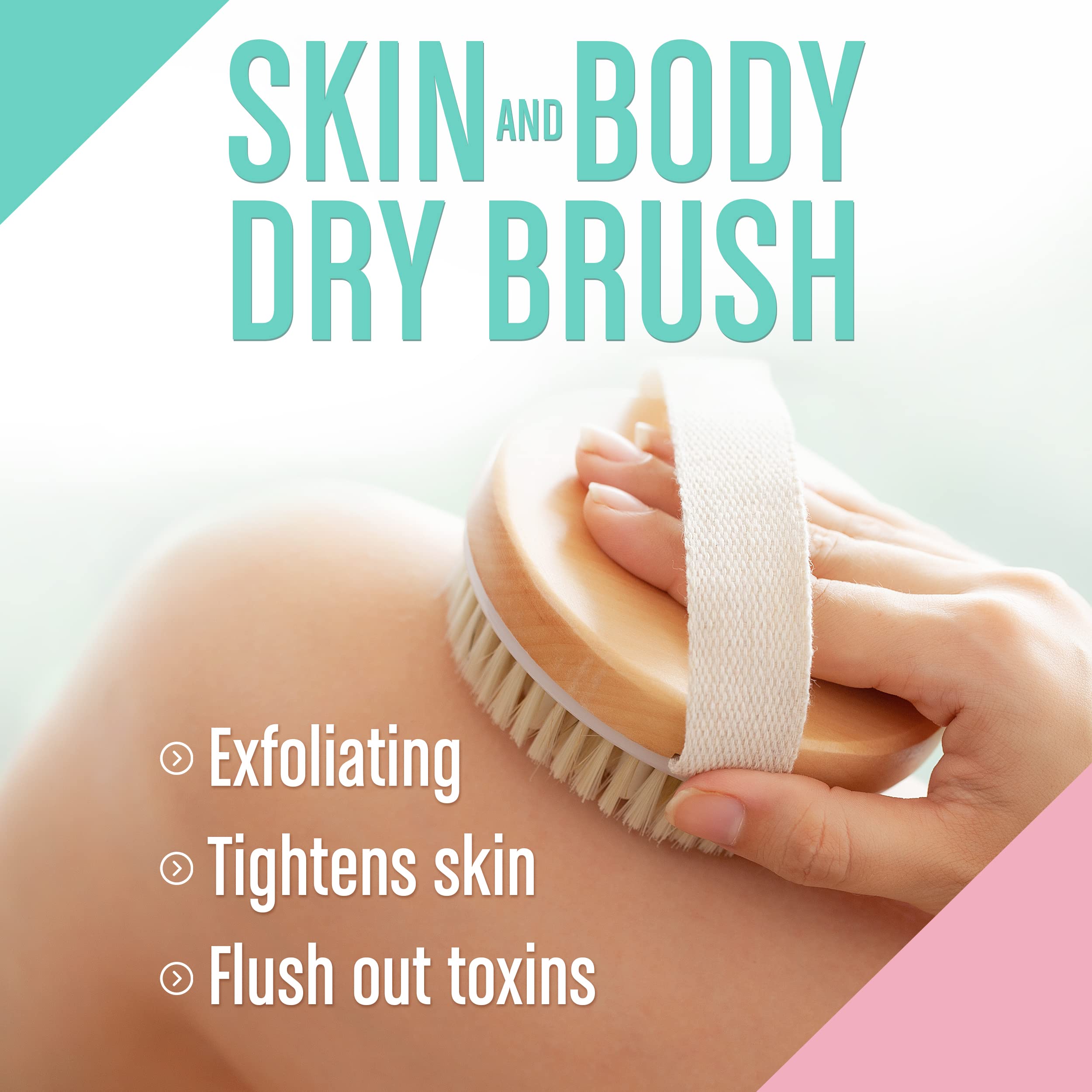Dry Body Brush (1 Pack) - Reduce Cellulite, Dry Brush For Cellulite And Lymphatic Drainage, Exfoliating Brush With Soft Massage