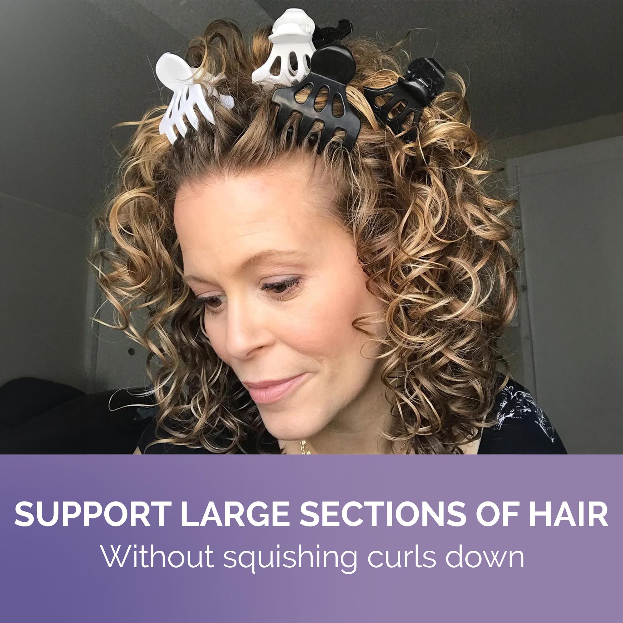Curl Keeper Claw Clips - 12 Pack of Lightweight Silicone Hair Clips for Thick & Thin Hair, Medium Size, Easy to Clean