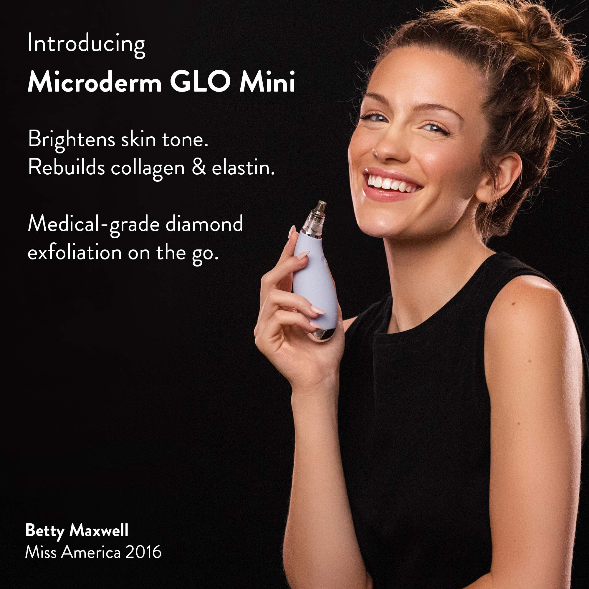 Microderm GLO MINI Diamond Microdermabrasion and Suction Tool - Best Blackhead Remover Pore Vacuum - #1 Advanced Facial Treatmen
