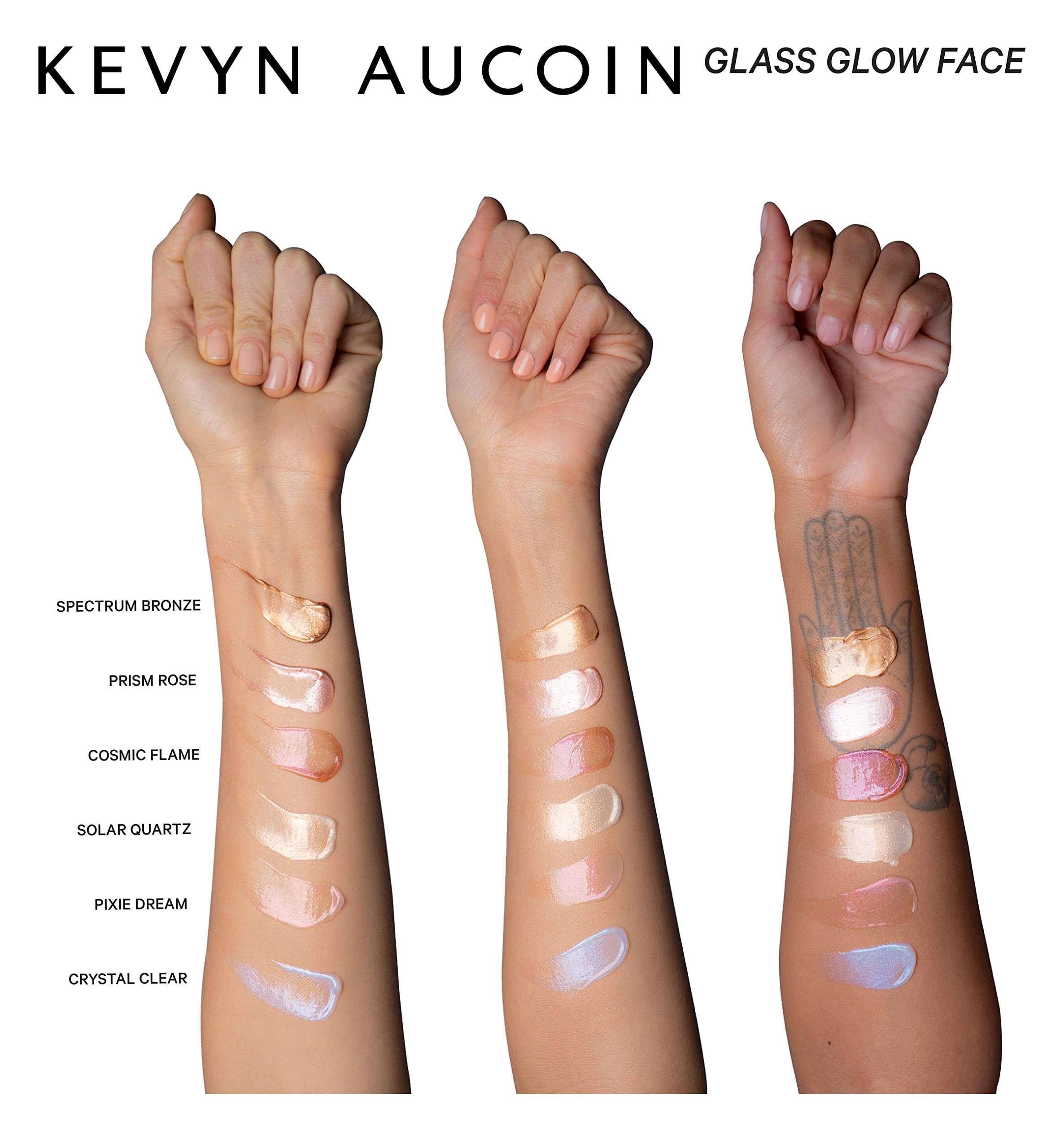 Kevyn Aucoin Glass Glow Face Multi-Purpose Highlighter, 1 Fl Oz, Solar Quartz (White Gold Pearl) - Dewy Finish for Face and Body
