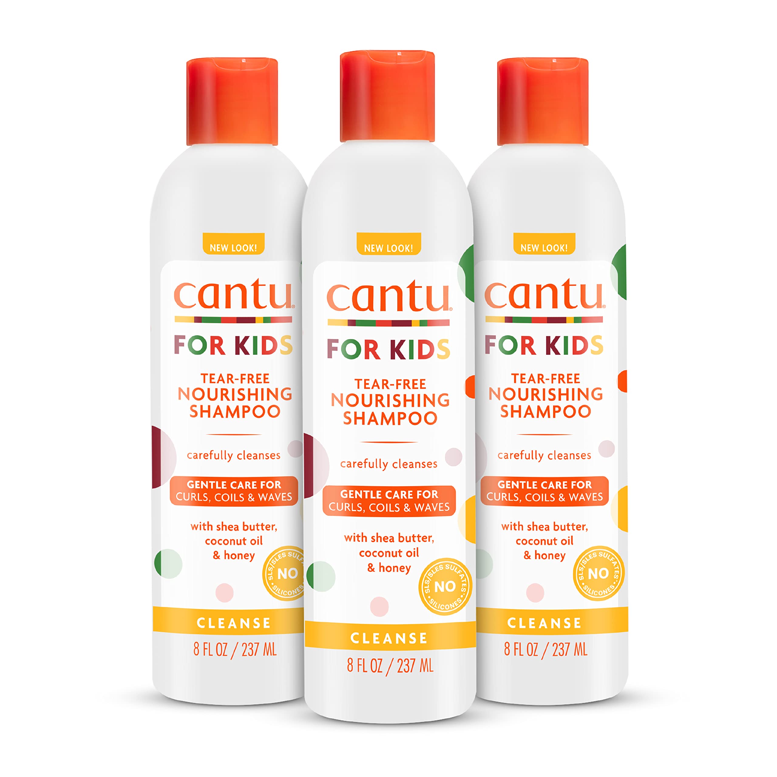 Cantu Care for Kids Tear-Free Nourishing Shampoo with Shea Butter, 8 fl oz (Pack of 3)