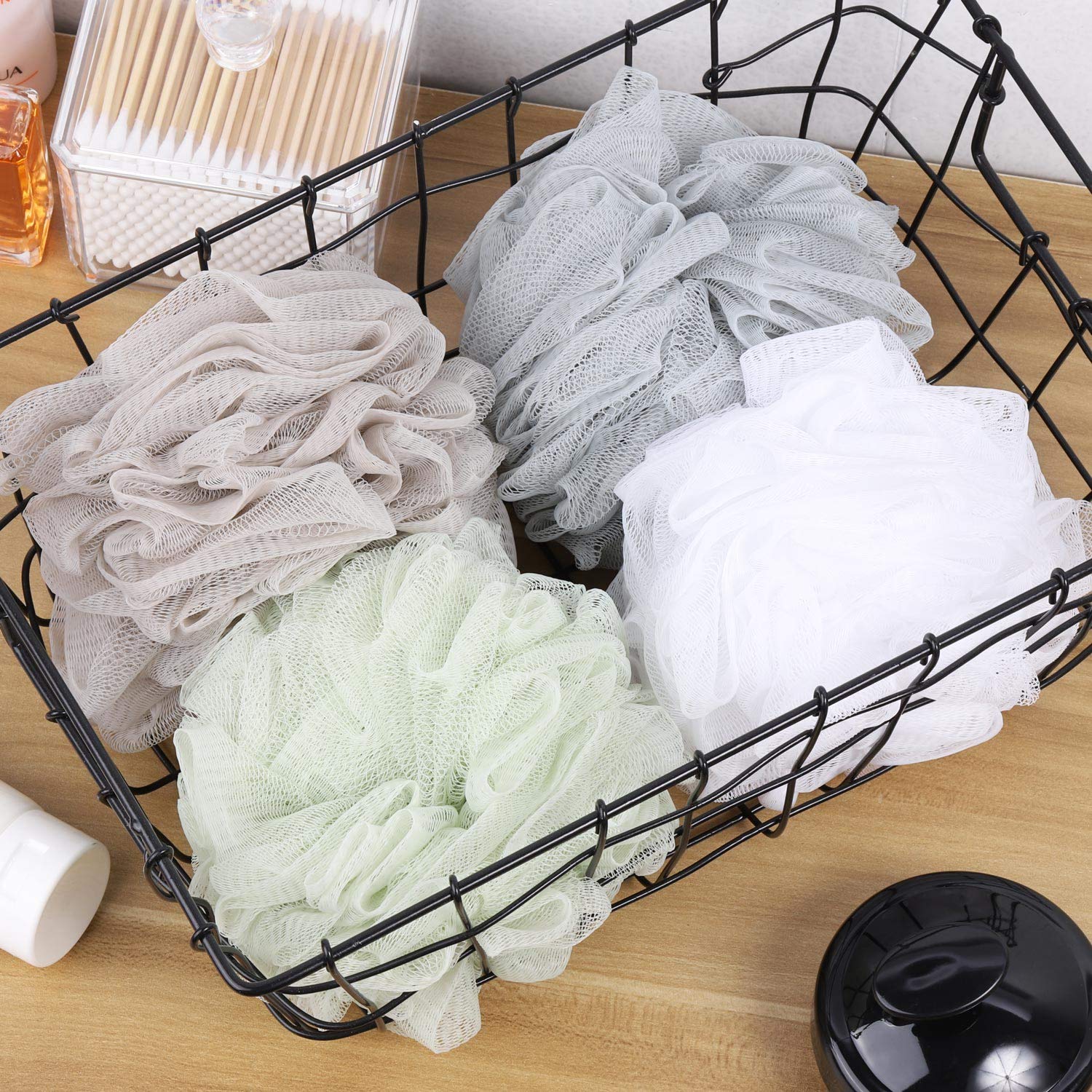Btyms Bath Sponge Shower Loofahs 60G Mesh Pouf Bath Scrunchies Body Wash Puff Shower Puff - Pack Of 4
