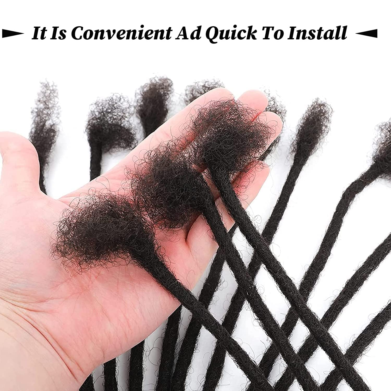 Dreadlock Extensions Human Hair 8 Inches 100 Strands 0.6Cm Width Handmade Permanent Loc Extensions For Women, Men Can Be Dyed,Cu