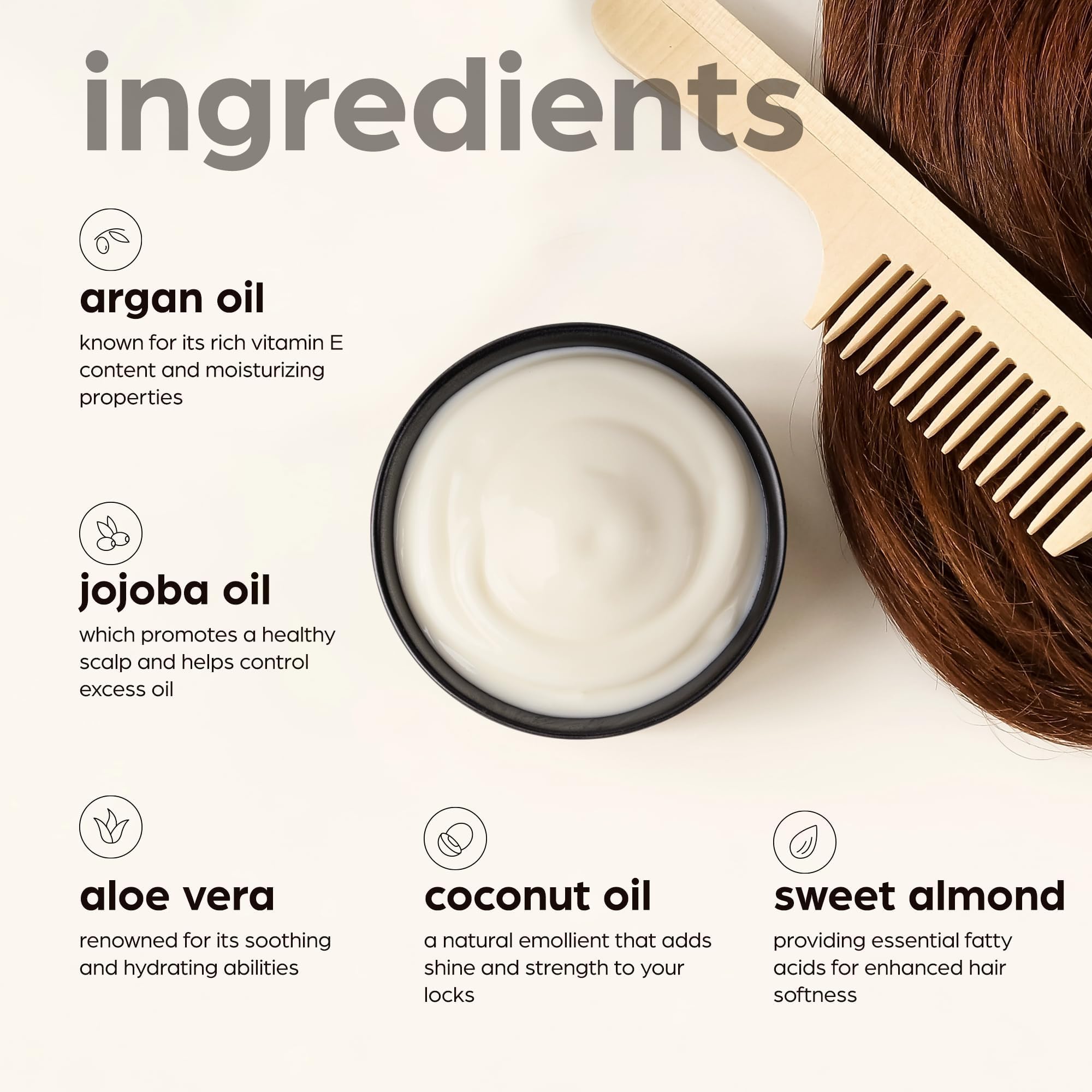 Artnaturals Argan Hair Mask Conditioner - (8 Oz/226g) - Deep Conditioning Treatment - Organic Jojoba Oil, Aloe Vera & Keratin -