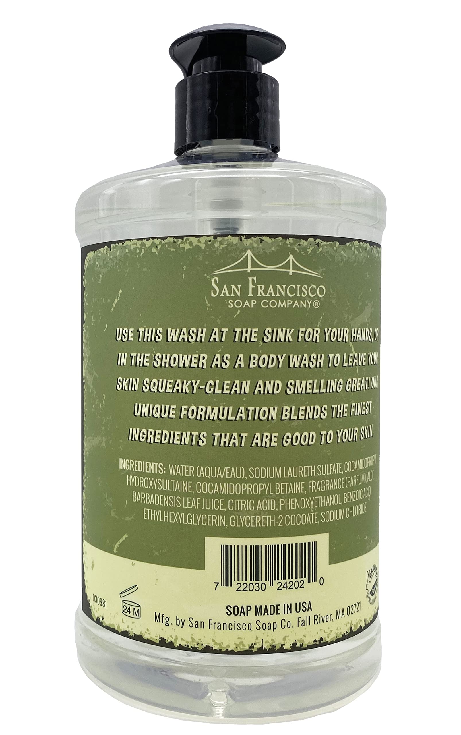 San Francisco Soap Company Scented for Men Cognac and Vanilla Hand and Body Wash