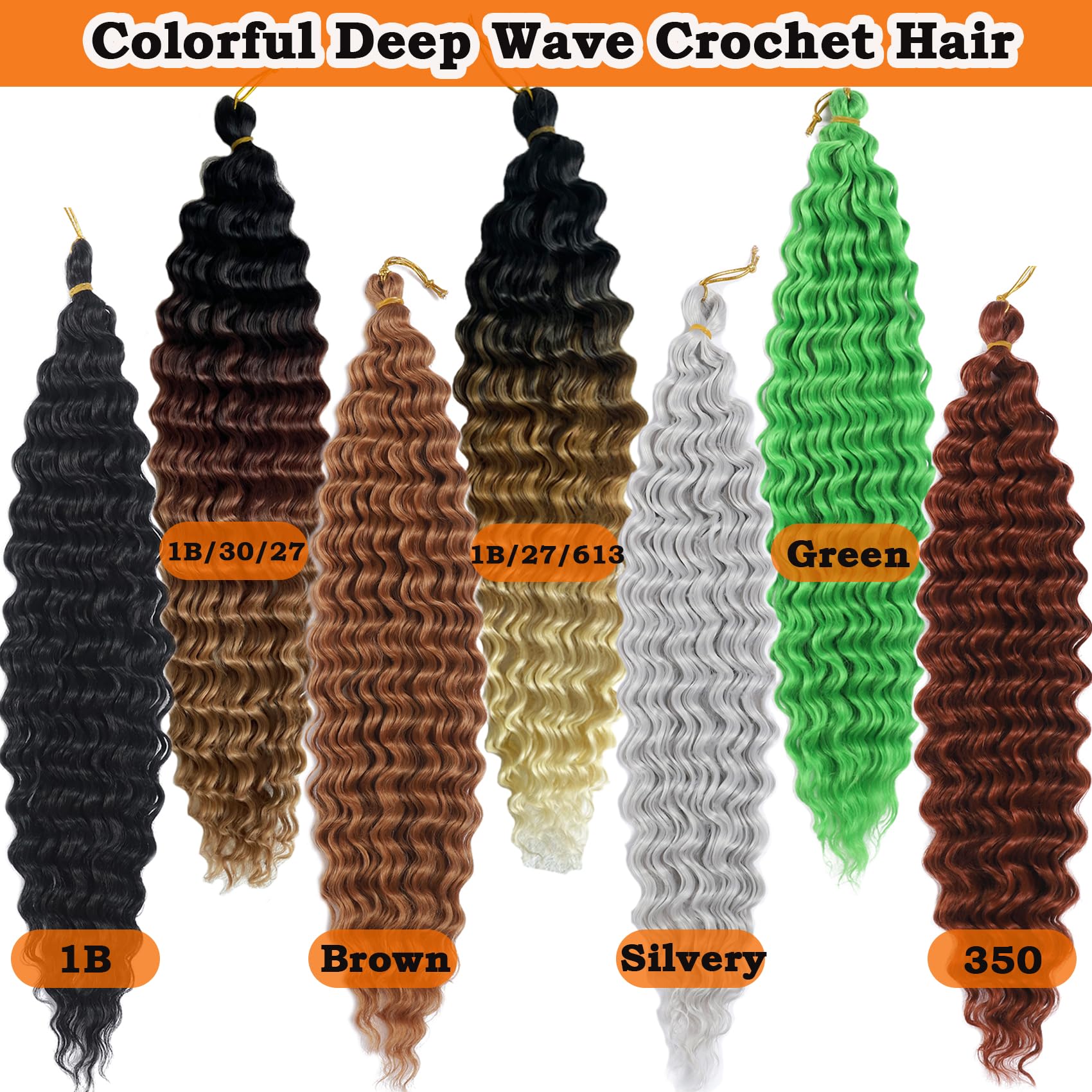 Paraglame Ombre Ocean Wave Crochet Hair 18 Inch Curly Braiding Hair Deep Wave Braiding Hair For Bohemian Knotless Braids Water W