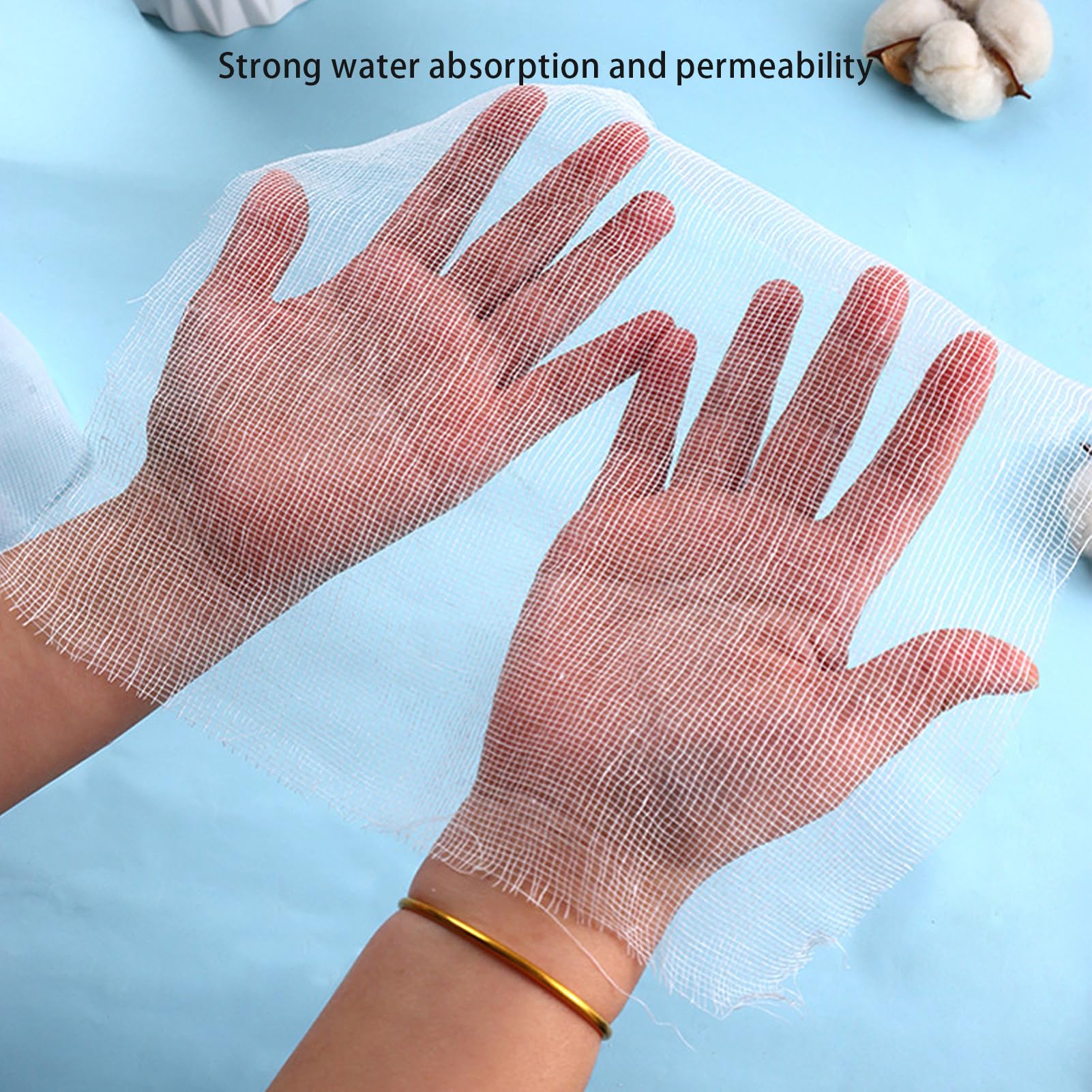 Gauze Face Mask, 100Pcs Gauze Facial Mask Strong Water Absorption Disposable Diy Face Skin Mask Sheets Gauze Face Pad Gauze Skin