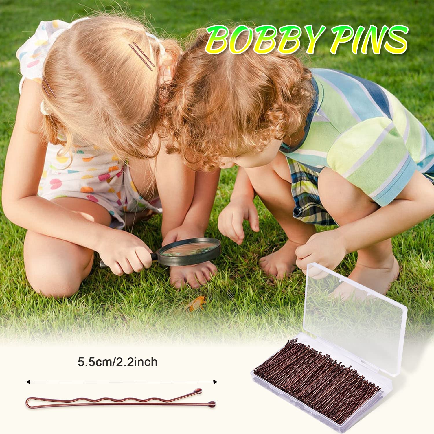 Bobby Pins Brown Hair, Morgles 240Pcs Brown Bobby Pins Hair Pin Hair Accessories With Box For Women Girls (Brown,2.2 Inch)