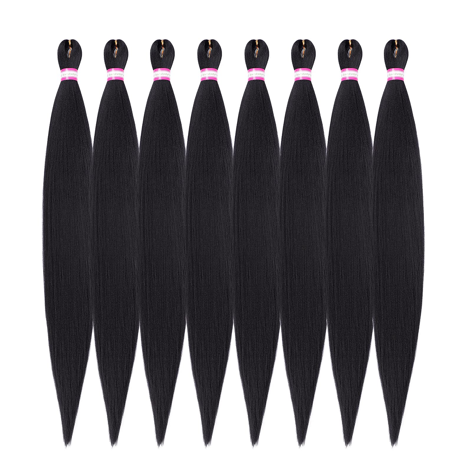 Pre Stretched Braiding Hair 8 Packs 36 Inch Natural Black Color Long Professional Hair For Braiding Twist Braids Itch Free Hot W