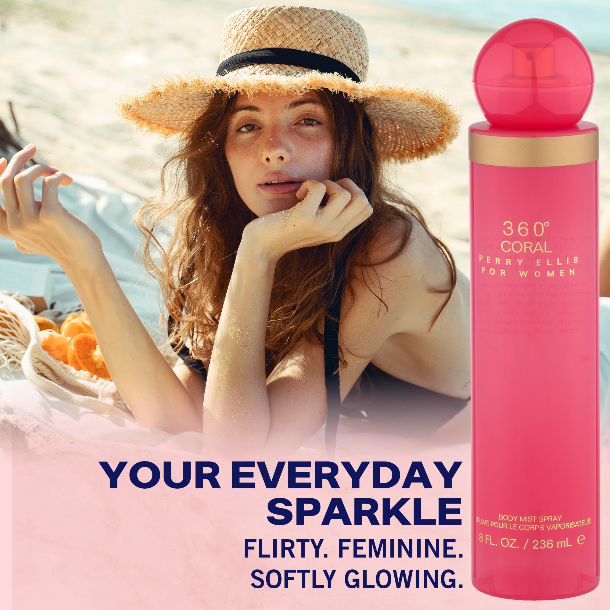 Perry Ellis 360 Coral Body Mist, 8 Ounce